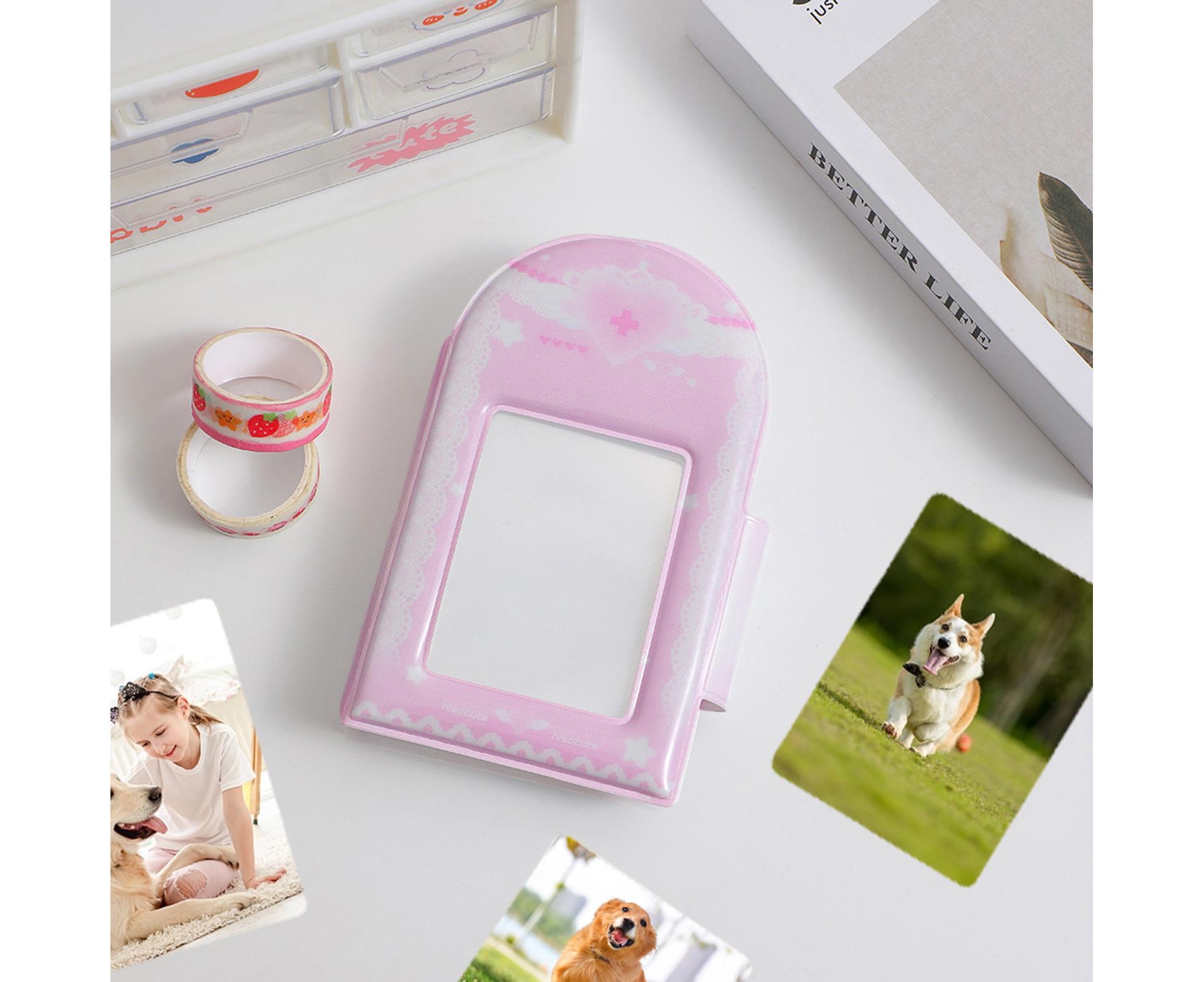 Photo Album Large Capacity Waterproof Insert Type PVC 3 Inch 40 Pages Picture Album  Card Storage Binder Friends Gift - Pink - Image 3