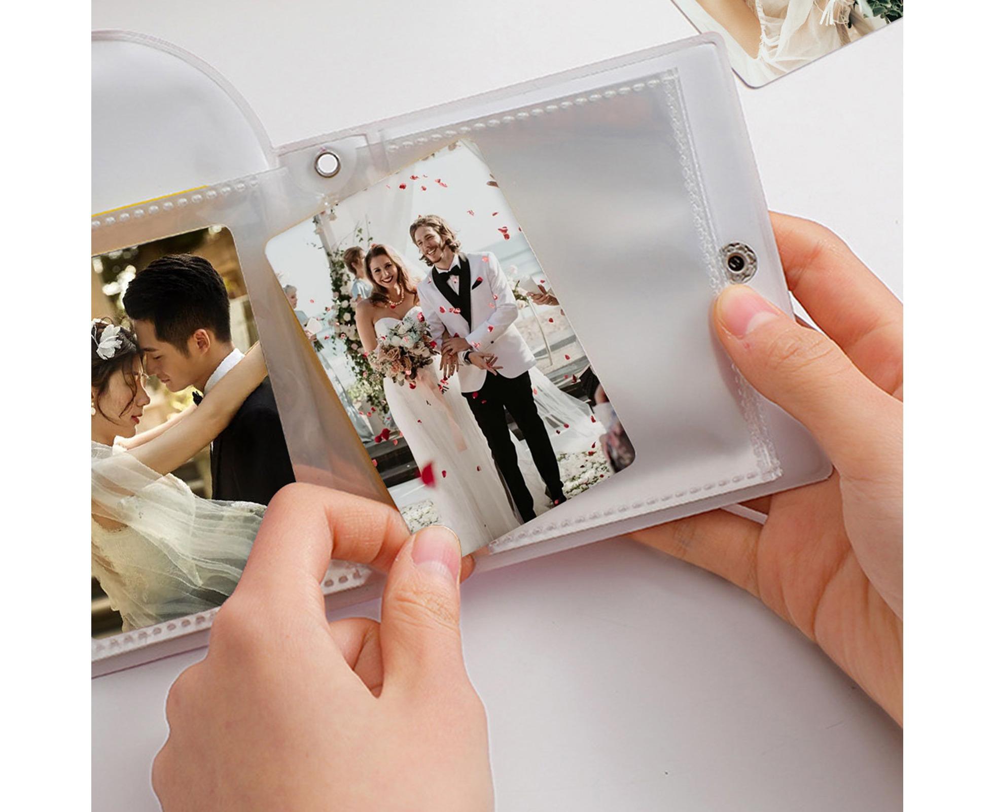 Photo Album Large Capacity Waterproof Insert Type PVC 3 Inch 40 Pages Picture Album  Card Storage Binder Friends Gift - Pink - Image 7