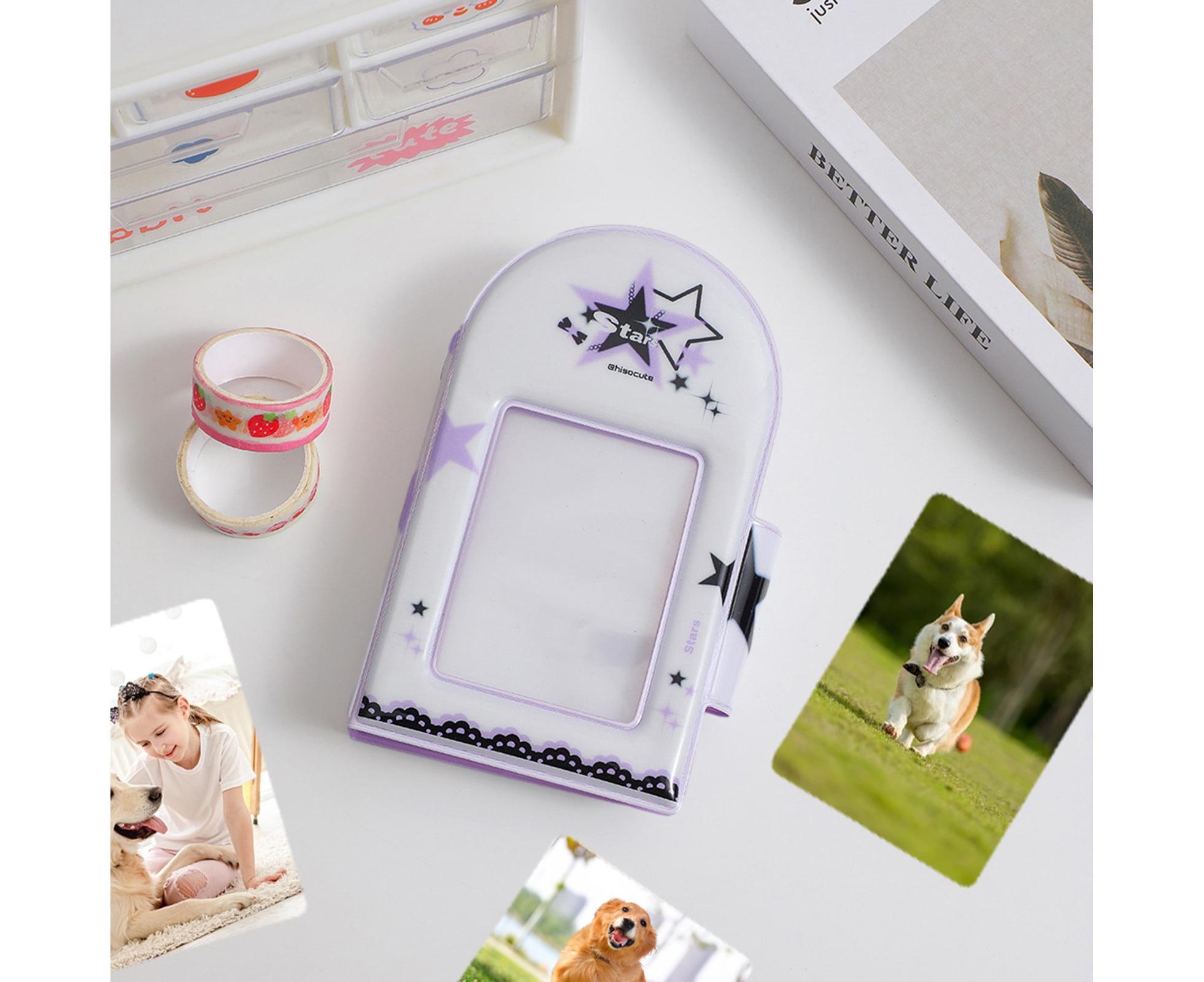Photo Album Large Capacity Waterproof Insert Type PVC 3 Inch 40 Pages Picture Album  Card Storage Binder Friends Gift - Purple - Image 3