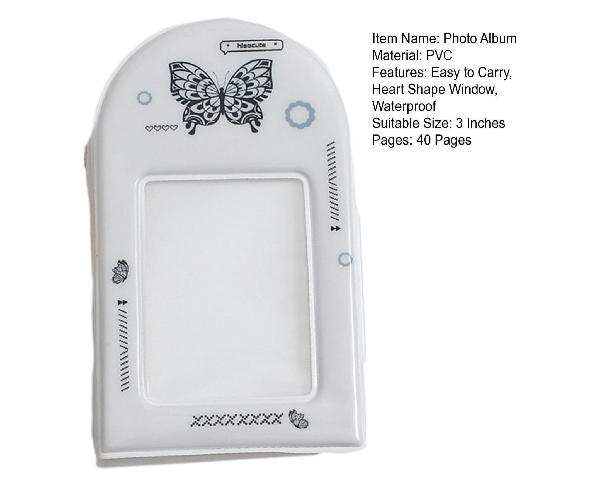 Photo Album Large Capacity Waterproof Insert Type PVC 3 Inch 40 Pages Picture Album  Card Storage Binder Friends Gift - White - Image 5