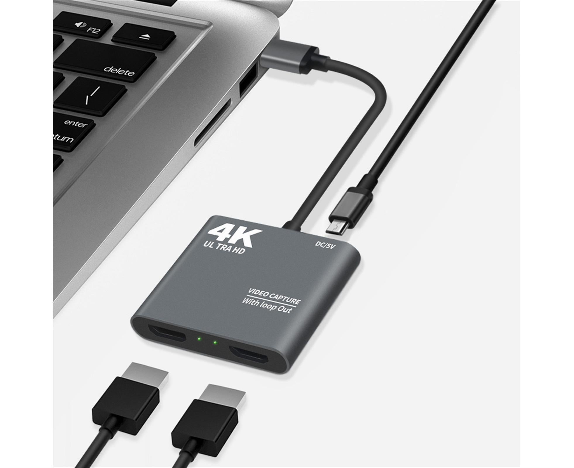 HDMI-compatible to USB High Clarity Board Game Record Live Streaming Broadcast Video Capture Card - Grey - Image 2