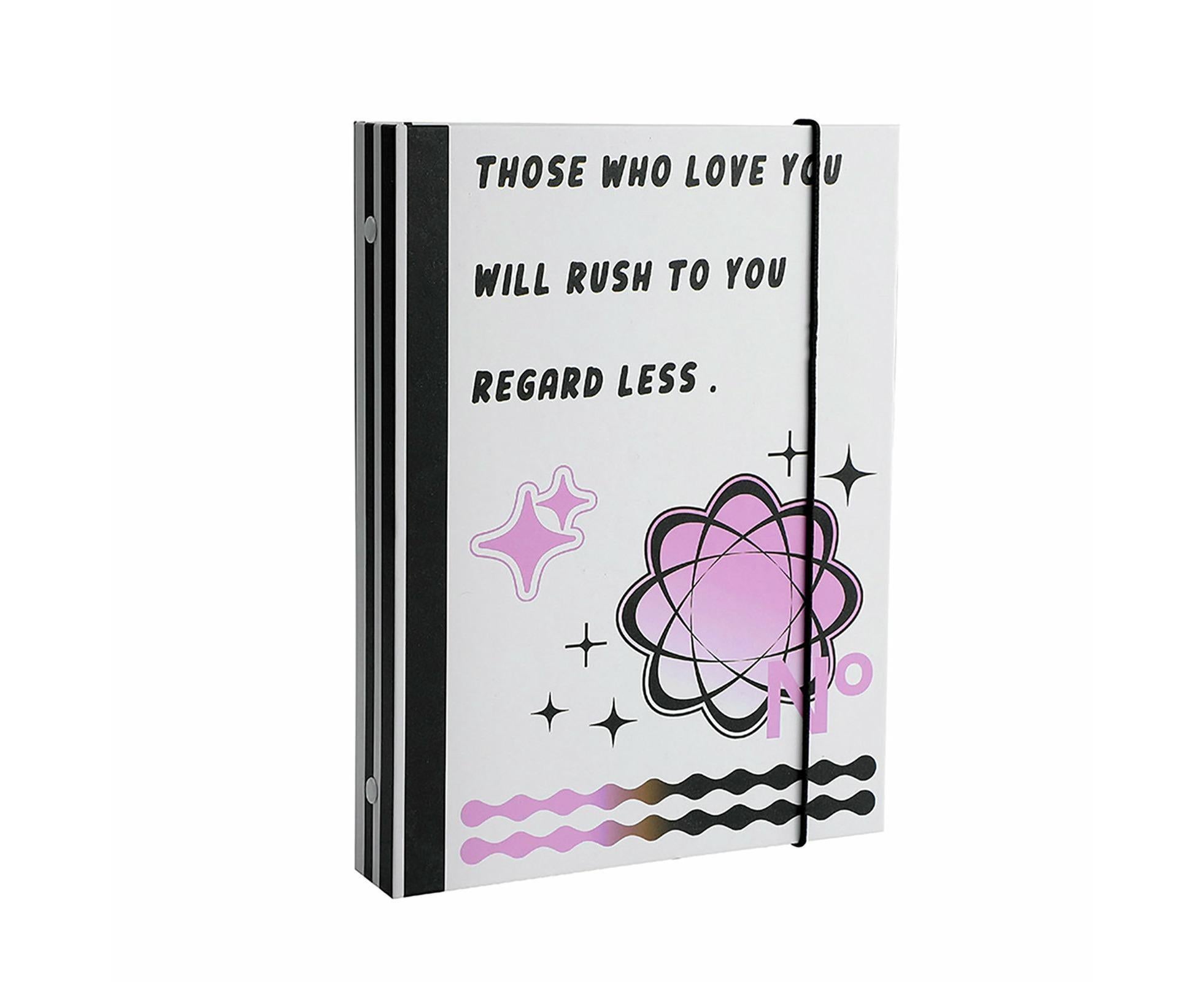 Photo Album with Lanyard 6 Holes Loose-leaf Type 3 Inches Album Collection Book Student Supplies - White - Image 1