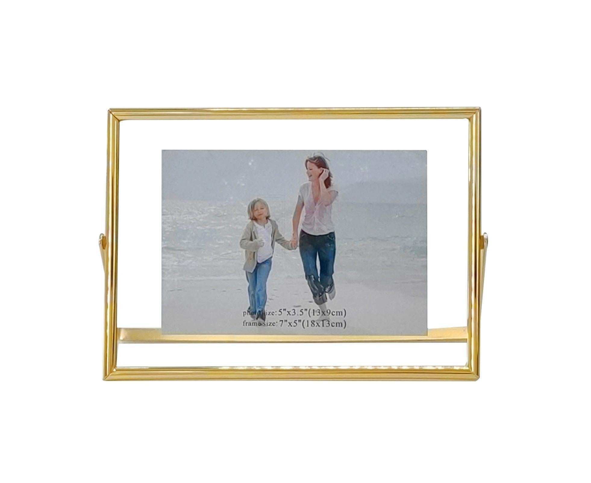 Photo Frame Adjustable Durable Metal Frame Photo Holder Elegant Stylish Picture Frame for Home Decoration - Golden - Image 1
