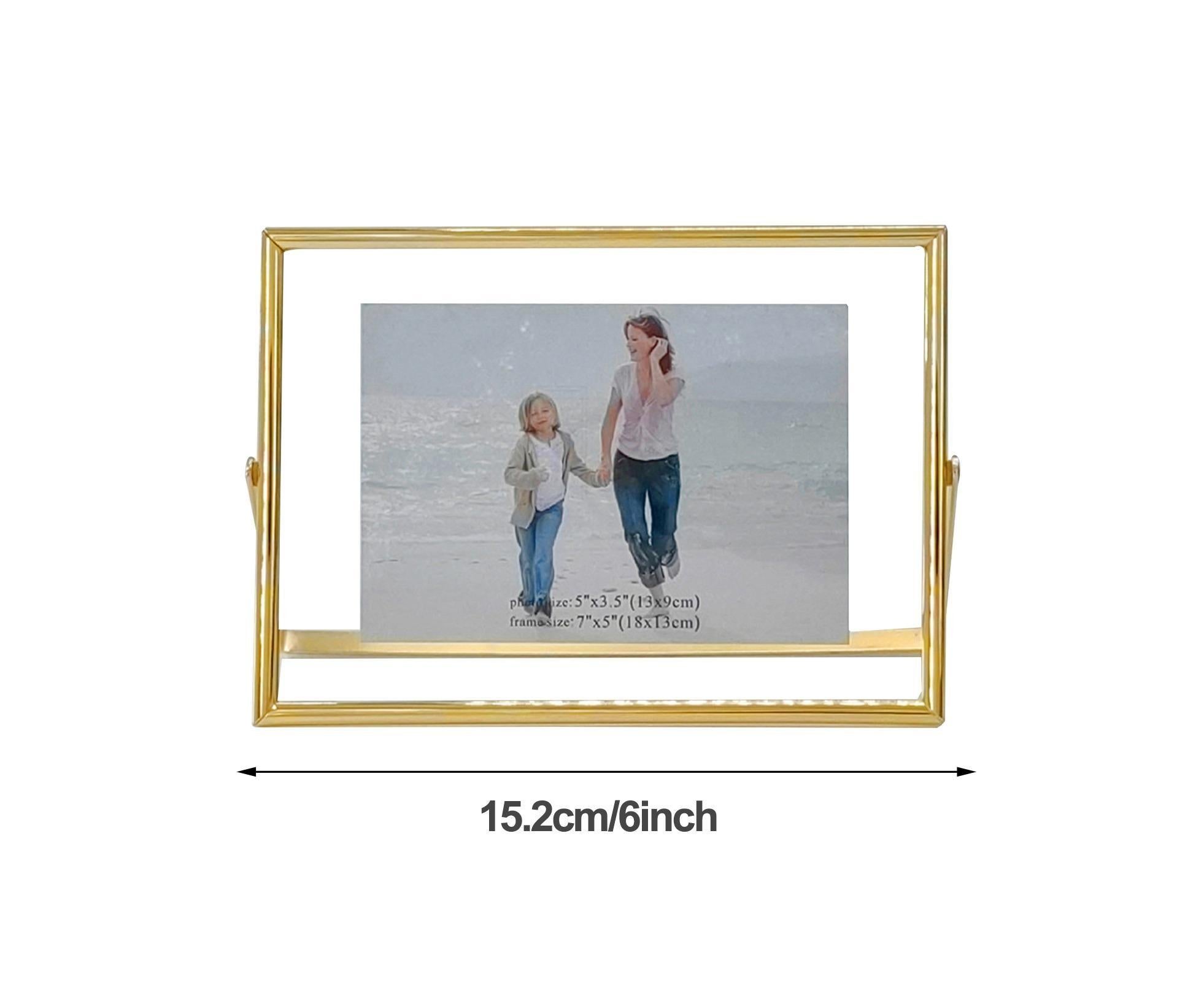 Photo Frame Adjustable Durable Metal Frame Photo Holder Elegant Stylish Picture Frame for Home Decoration - Golden - Image 2