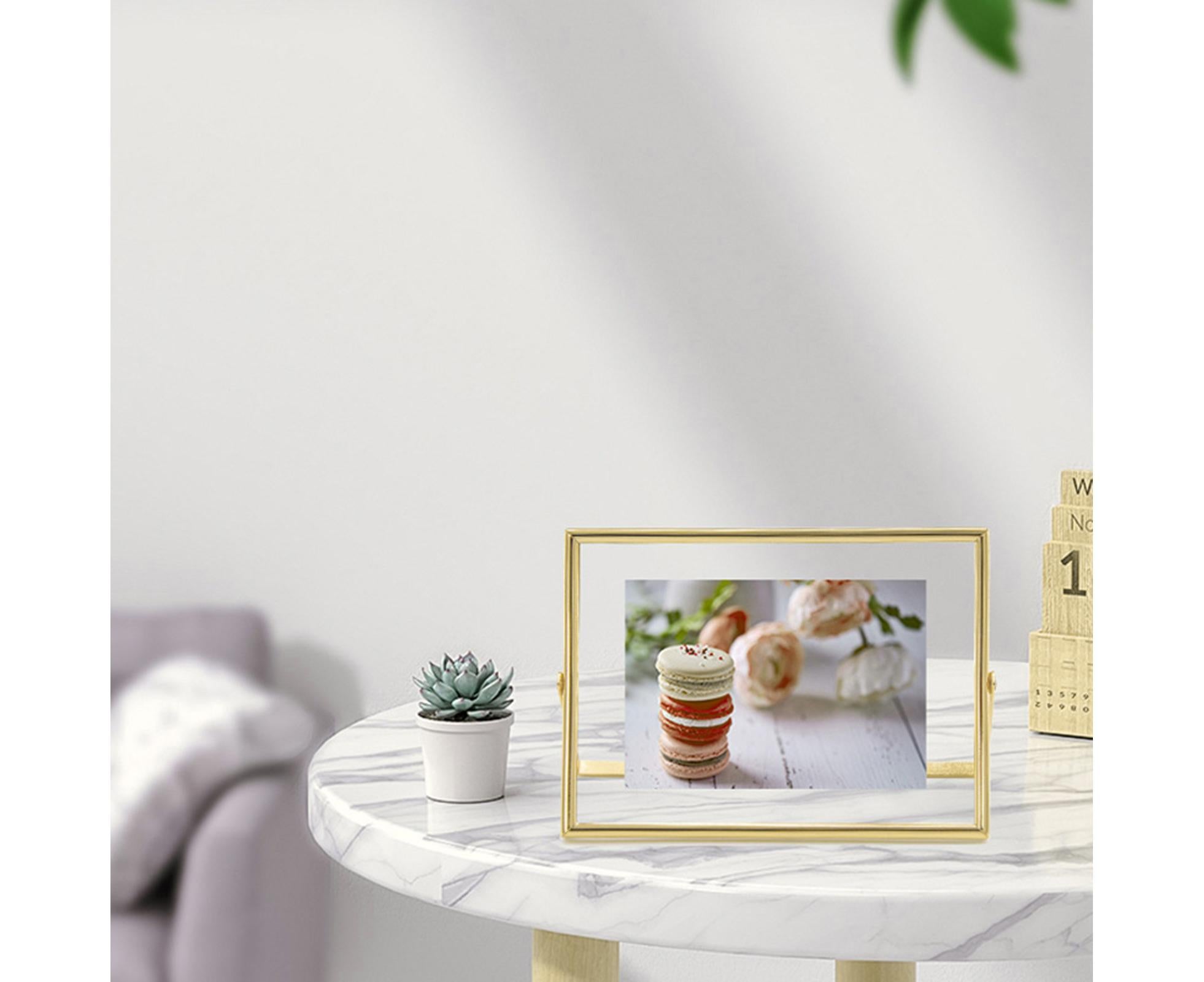 Photo Frame Adjustable Durable Metal Frame Photo Holder Elegant Stylish Picture Frame for Home Decoration - Golden - Image 4