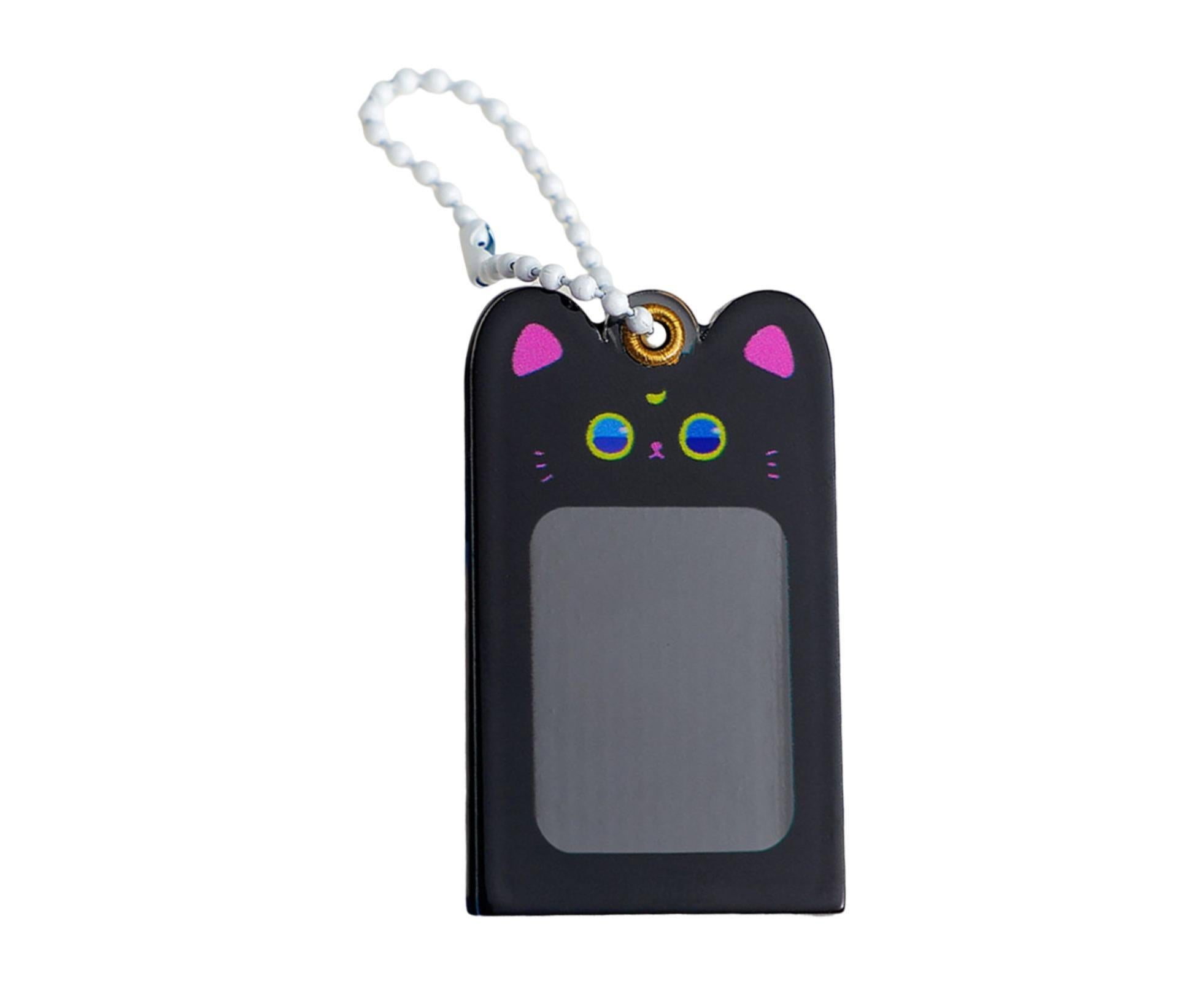 Photo Keychain Creative Acrylic Cartoon Cat Photo Frame Hanging Pendant for Daily Use-Black - Image 1