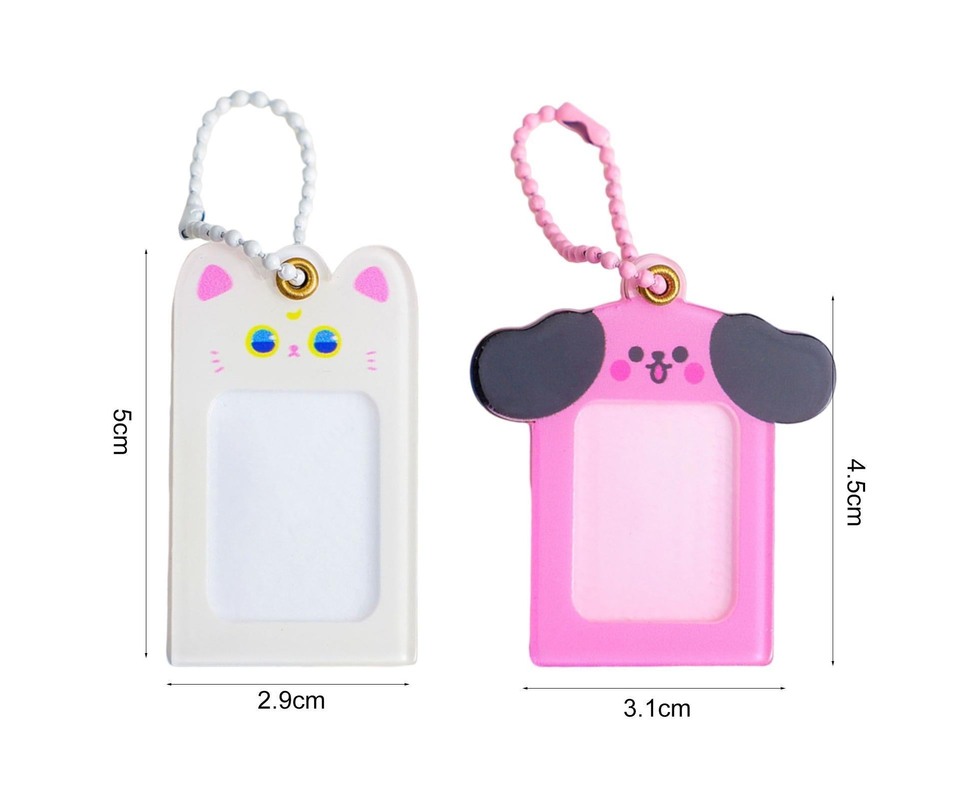 Photo Keychain Creative Acrylic Cartoon Cat Photo Frame Hanging Pendant for Daily Use-Pink - Image 2