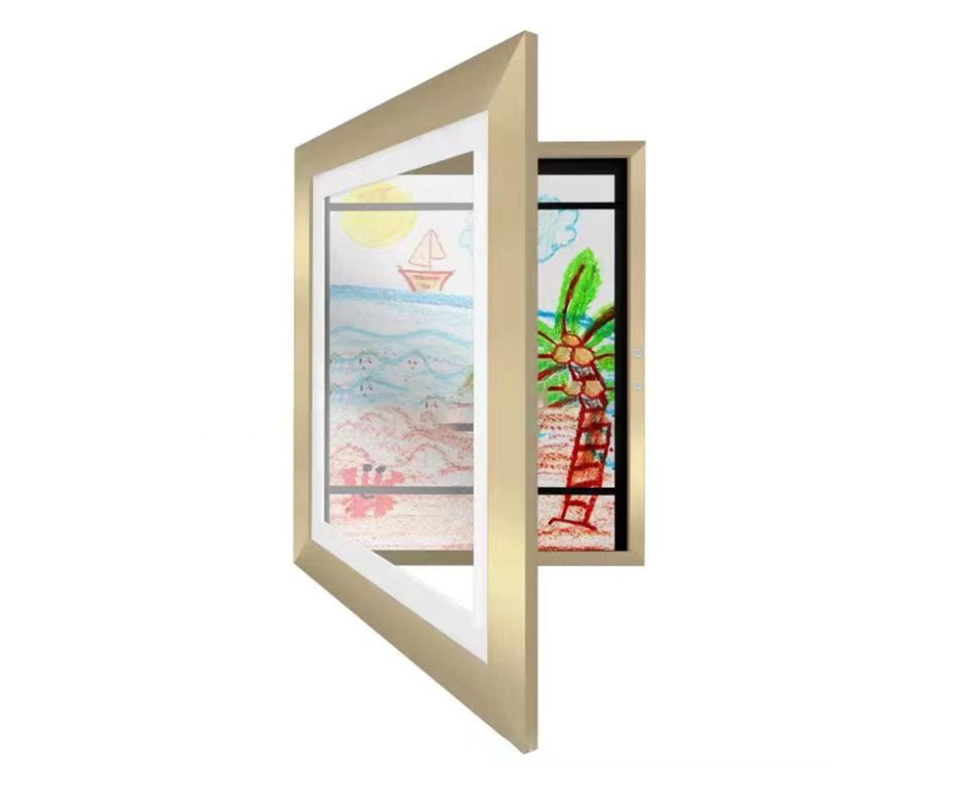 Picture Frame Front-Opening Shatter Resistant Decorative Changeable Not Easily Deformed Display Photo Easy to Use babies Artwork Picture Frame Home Decor - Golden - Image 1