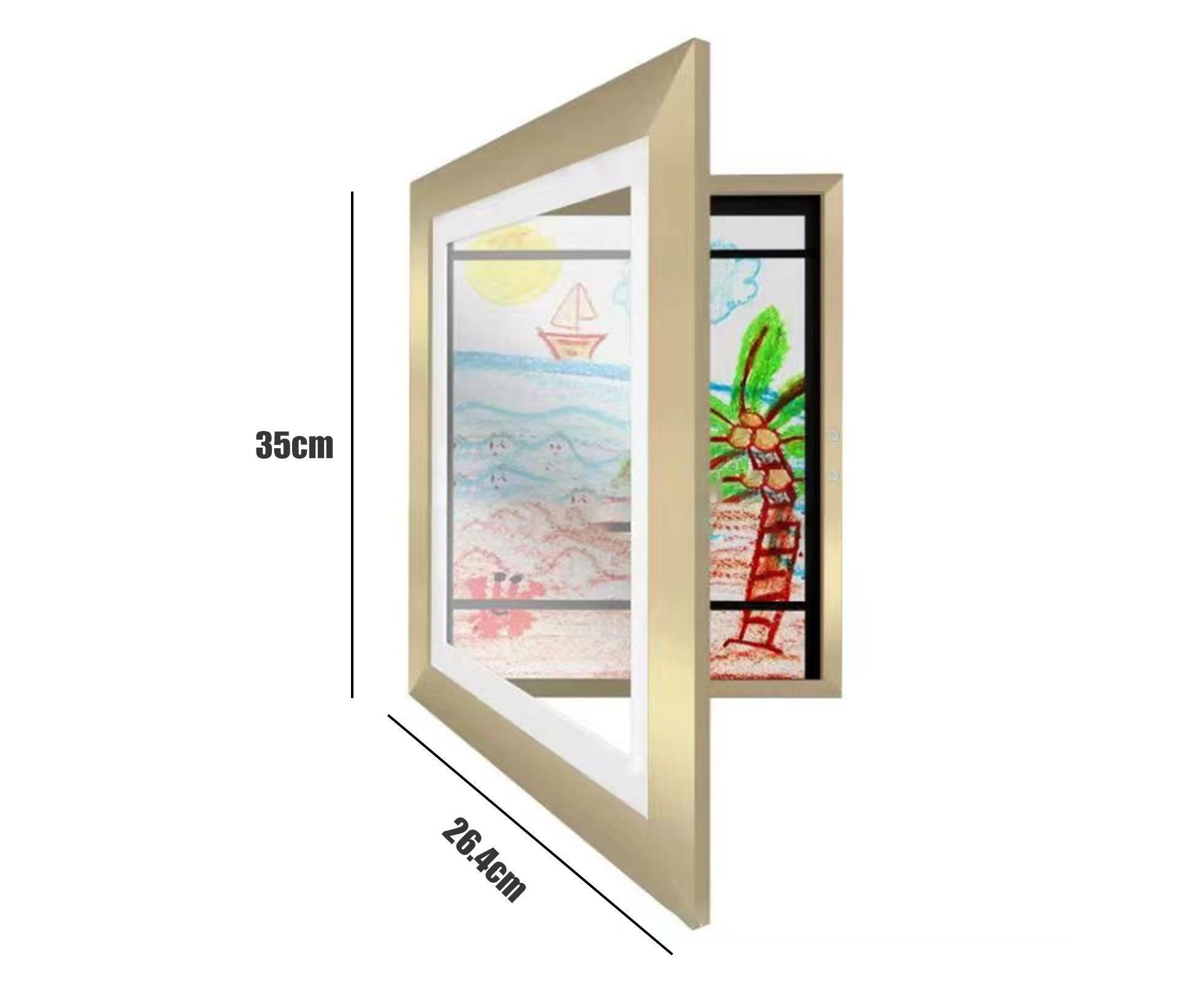 Picture Frame Front-Opening Shatter Resistant Decorative Changeable Not Easily Deformed Display Photo Easy to Use babies Artwork Picture Frame Home Decor - Golden - Image 4