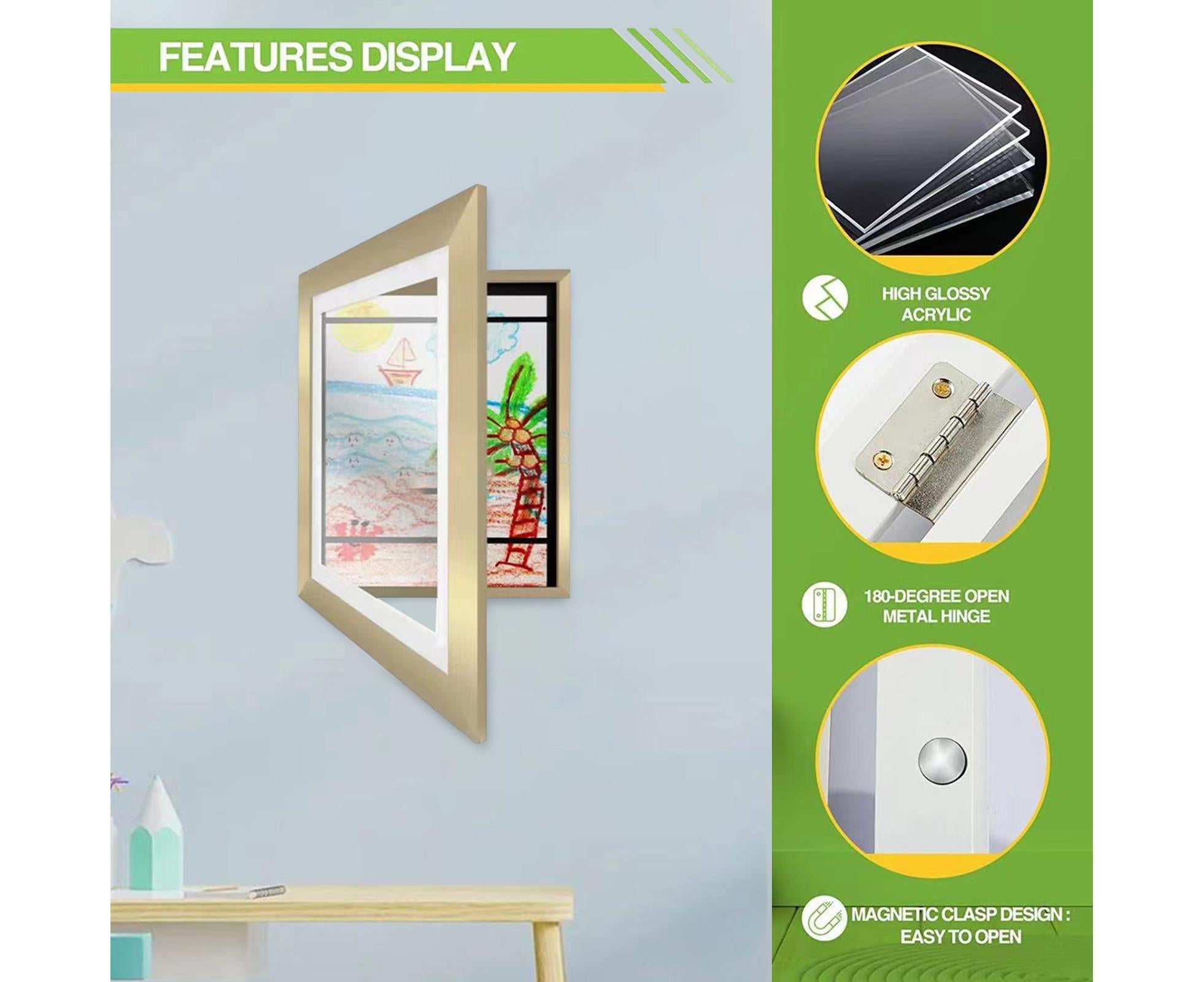 Picture Frame Front-Opening Shatter Resistant Decorative Changeable Not Easily Deformed Display Photo Easy to Use babies Artwork Picture Frame Home Decor - Golden - Image 5