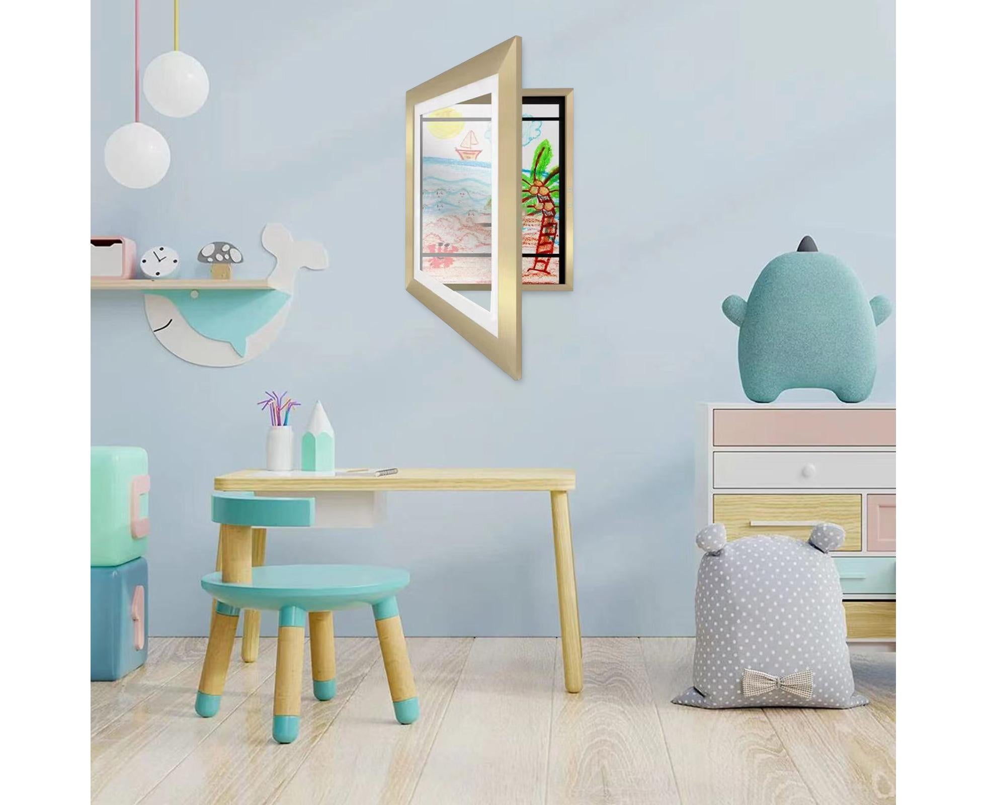Picture Frame Front-Opening Shatter Resistant Decorative Changeable Not Easily Deformed Display Photo Easy to Use babies Artwork Picture Frame Home Decor - Golden - Image 6