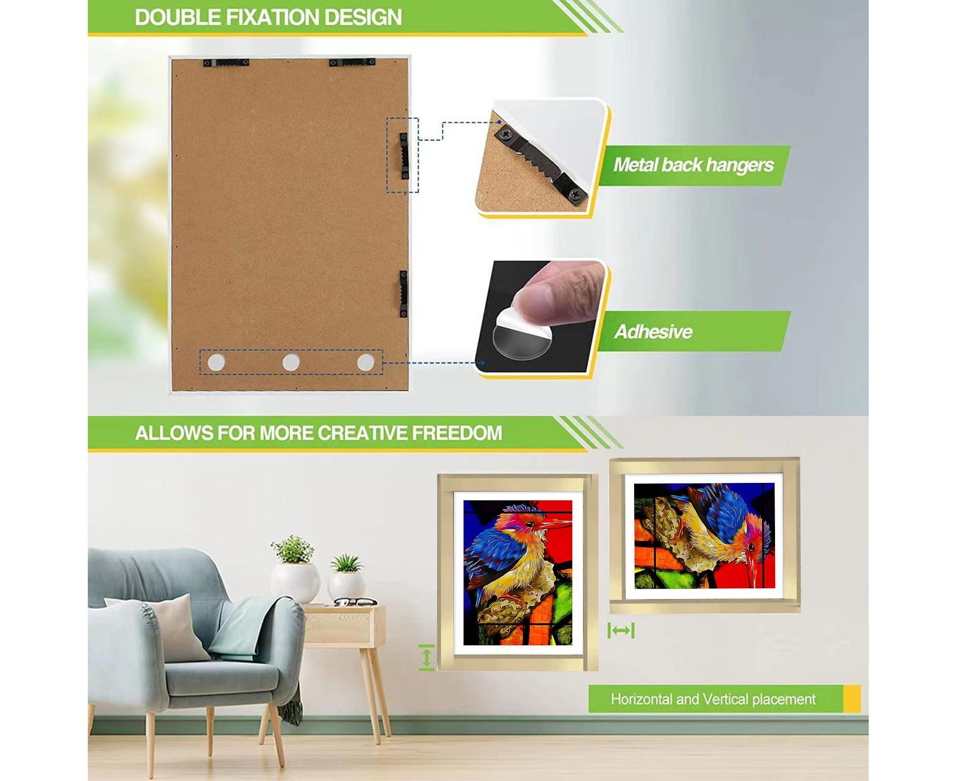 Picture Frame Front-Opening Shatter Resistant Decorative Changeable Not Easily Deformed Display Photo Easy to Use babies Artwork Picture Frame Home Decor - Golden - Image 7
