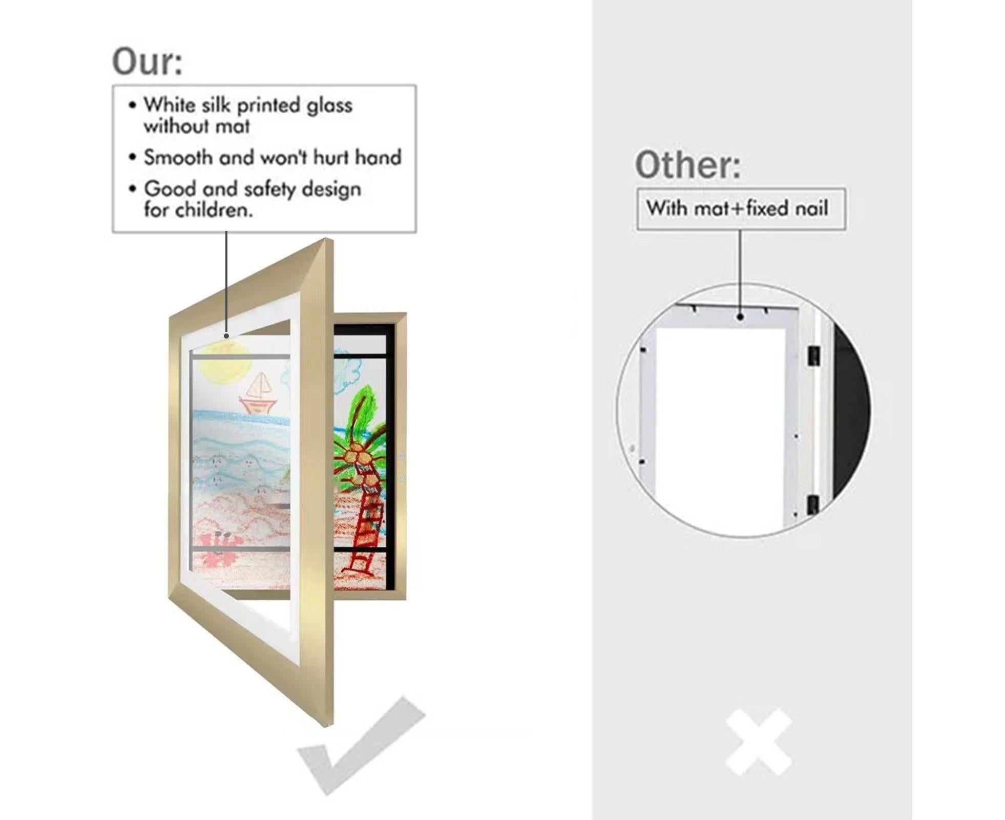 Picture Frame Front-Opening Shatter Resistant Decorative Changeable Not Easily Deformed Display Photo Easy to Use babies Artwork Picture Frame Home Decor - Golden - Image 8