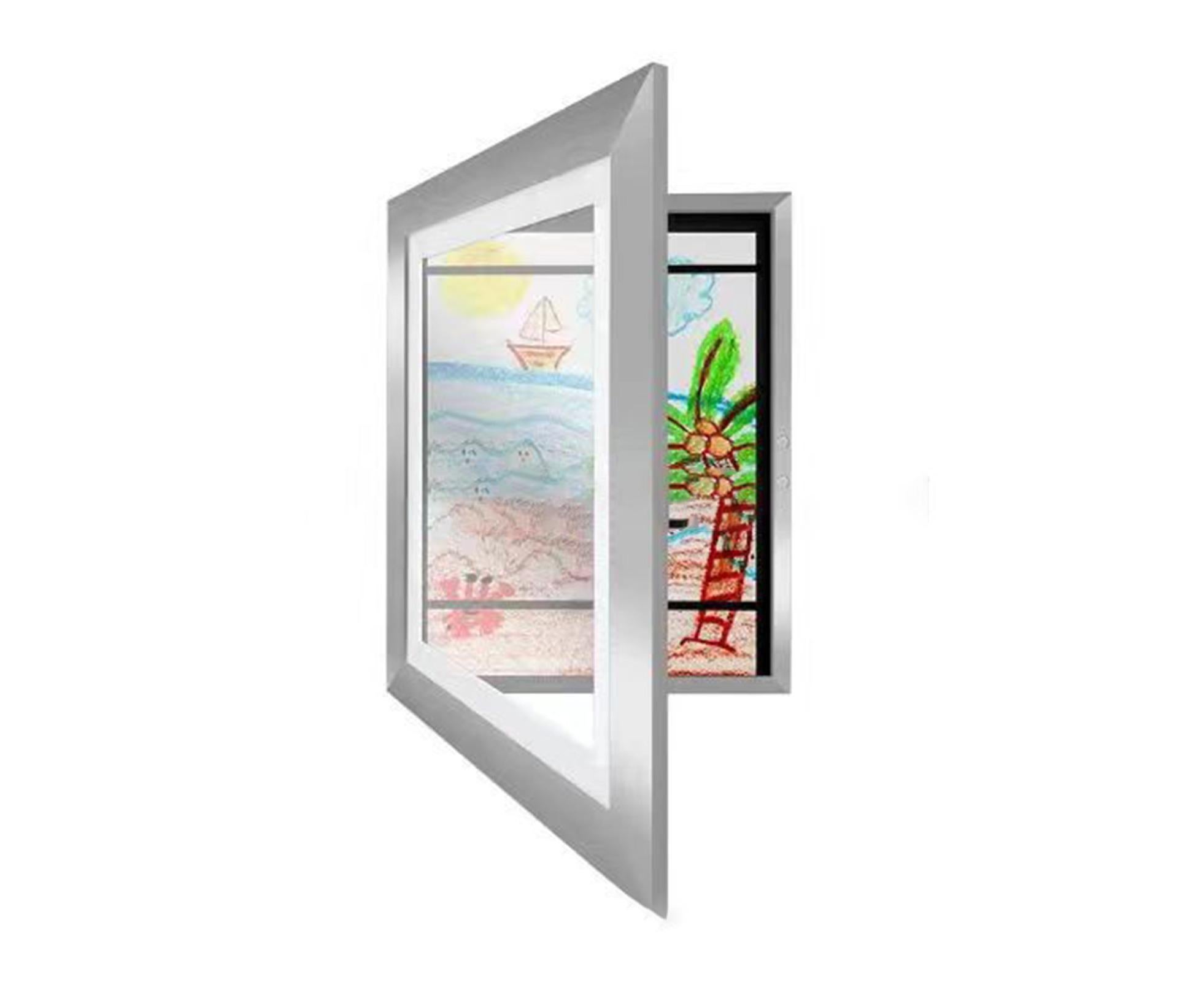 Picture Frame Front-Opening Shatter Resistant Decorative Changeable Not Easily Deformed Display Photo Easy to Use babies Artwork Picture Frame Home Decor - Silver - Image 1