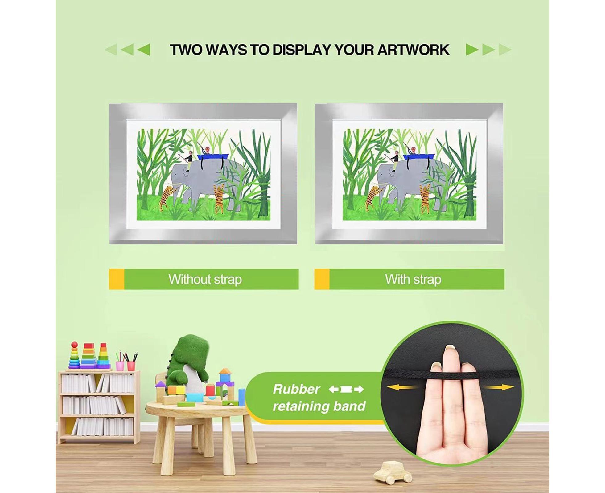 Picture Frame Front-Opening Shatter Resistant Decorative Changeable Not Easily Deformed Display Photo Easy to Use babies Artwork Picture Frame Home Decor - Silver - Image 3