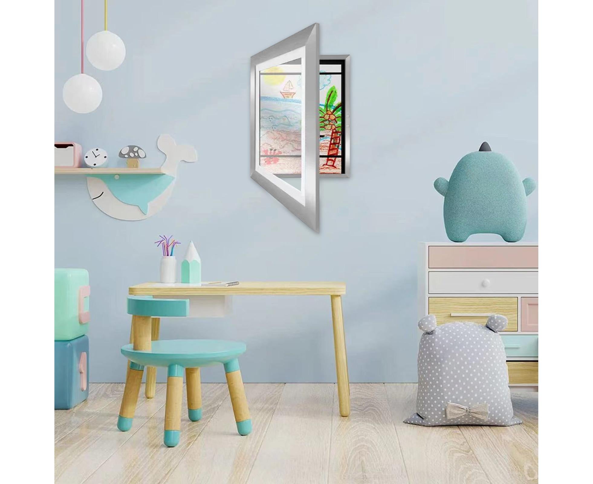 Picture Frame Front-Opening Shatter Resistant Decorative Changeable Not Easily Deformed Display Photo Easy to Use babies Artwork Picture Frame Home Decor - Silver - Image 5