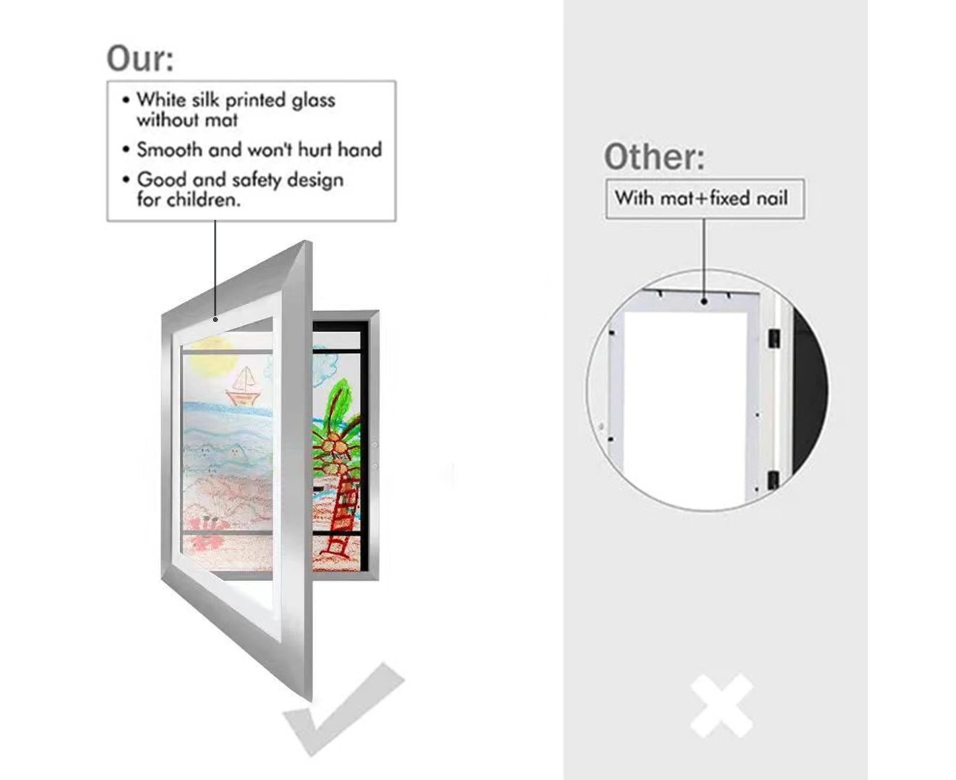 Picture Frame Front-Opening Shatter Resistant Decorative Changeable Not Easily Deformed Display Photo Easy to Use babies Artwork Picture Frame Home Decor - Silver - Image 6