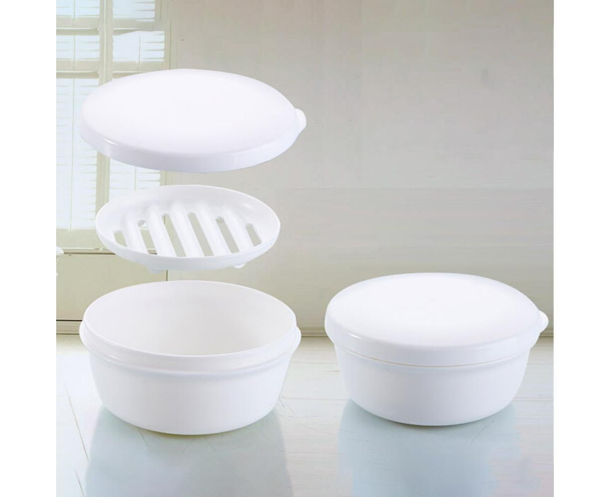 Portable Home Travel Round Plastic Bathroom Shower Soap Storage Seal Box Holder-Pink - Image 7