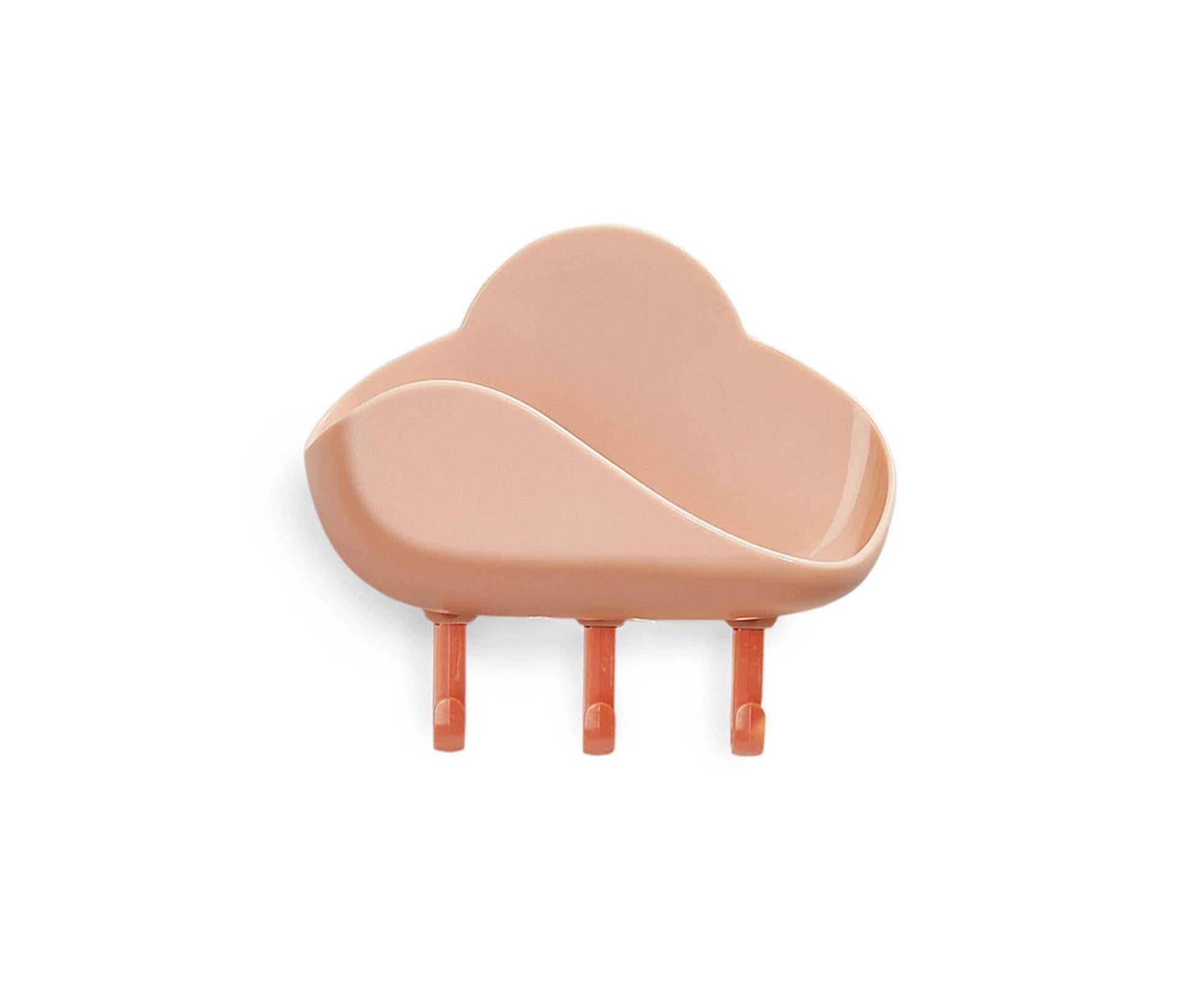 Selfdhesive Soap Box Hooked Cloud Shape Long Lasting Storage Shelf for Home-Red - Image 1