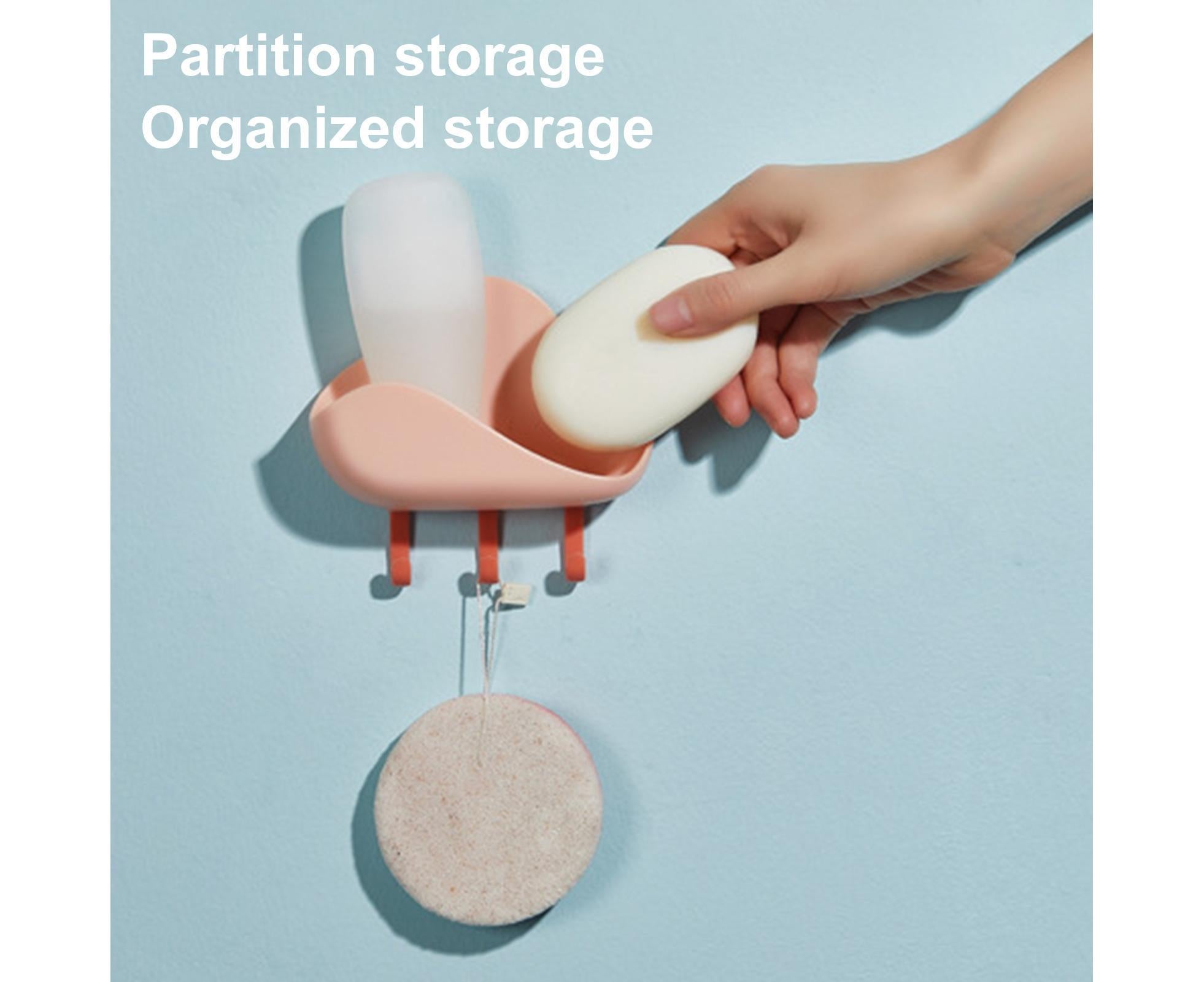 Selfdhesive Soap Box Hooked Cloud Shape Long Lasting Storage Shelf for Home-Red - Image 4
