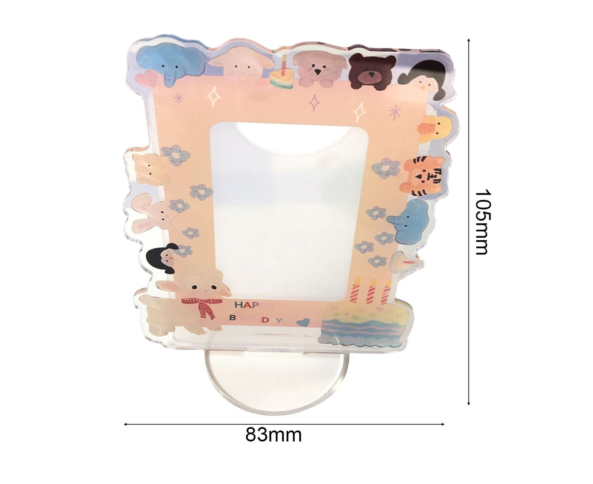 Sign Stand Ornament Irregular Wave Edge Acrylic Flower Pattern Surrounding 3 Inch  Album Photocard Stand Household Use - Image 2