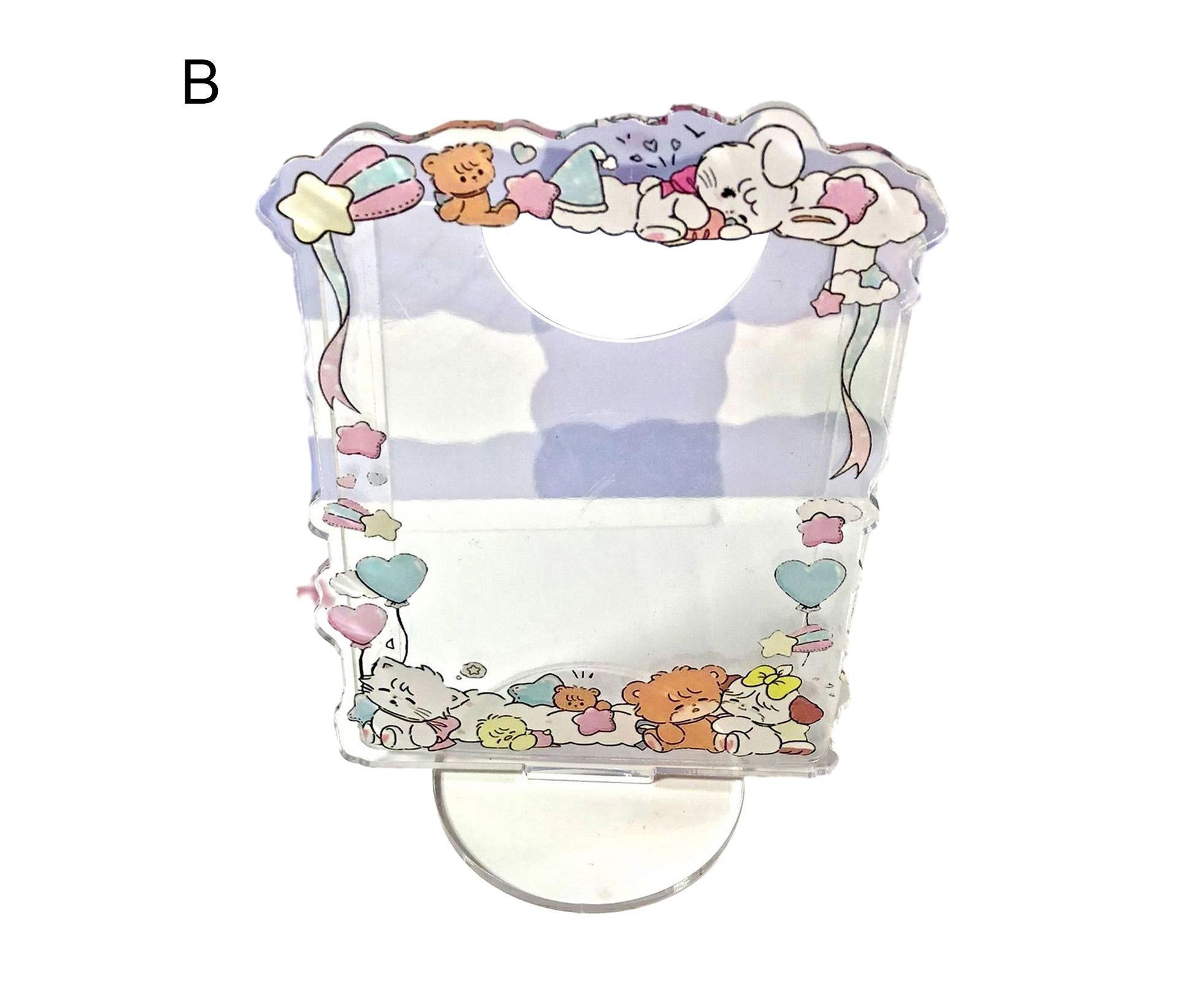 Sign Stand Ornament Irregular Wave Edge Acrylic Flower Pattern Surrounding 3 Inch  Album Photocard Stand Household Use - Image 3