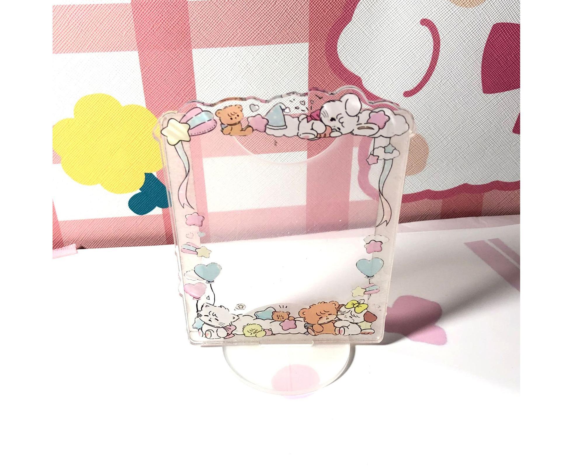 Sign Stand Ornament Irregular Wave Edge Acrylic Flower Pattern Surrounding 3 Inch  Album Photocard Stand Household Use - Image 5
