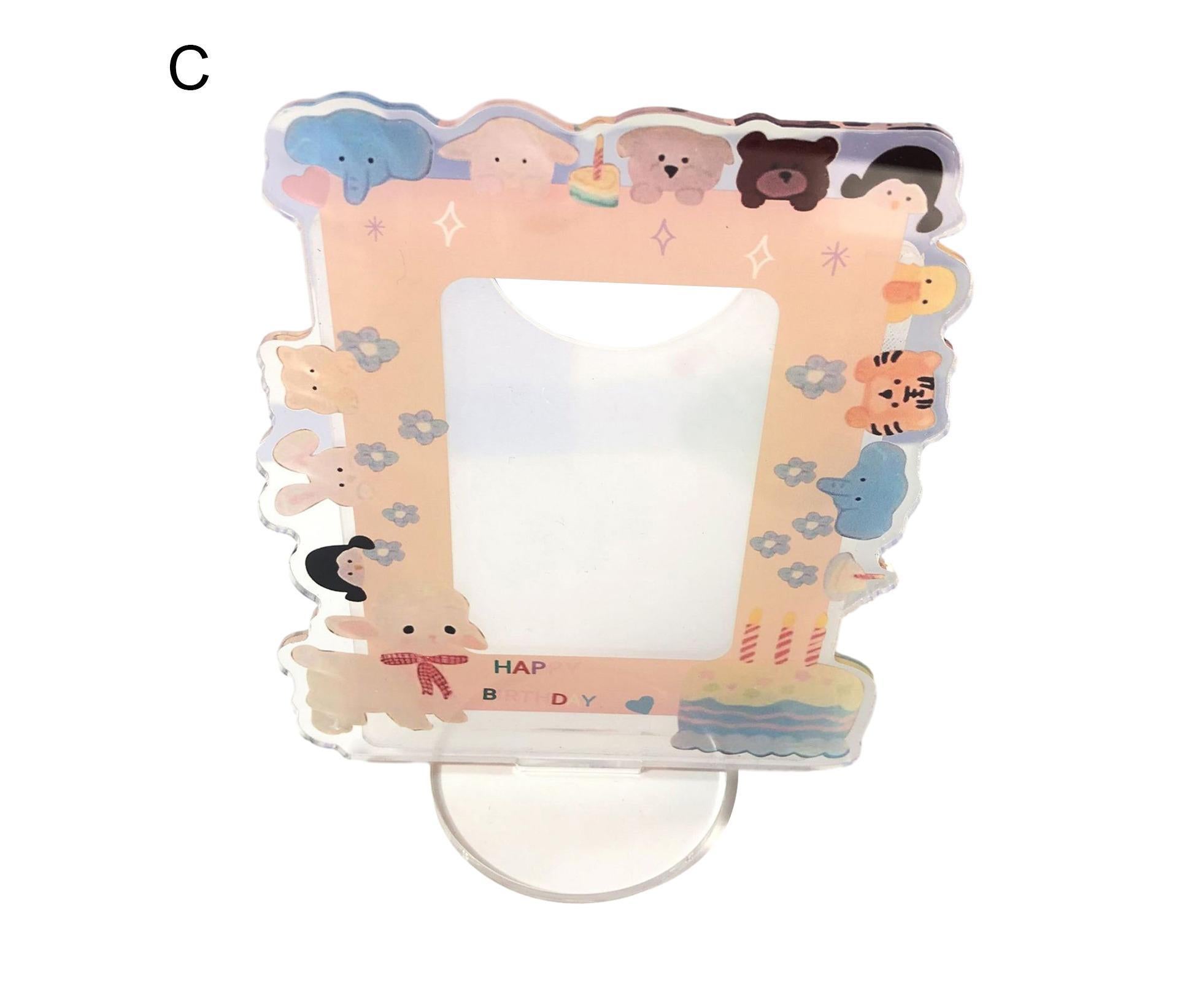 Sign Stand Ornament Irregular Wave Edge Acrylic Flower Pattern Surrounding 3 Inch  Album Photocard Stand Household Use - Image 2