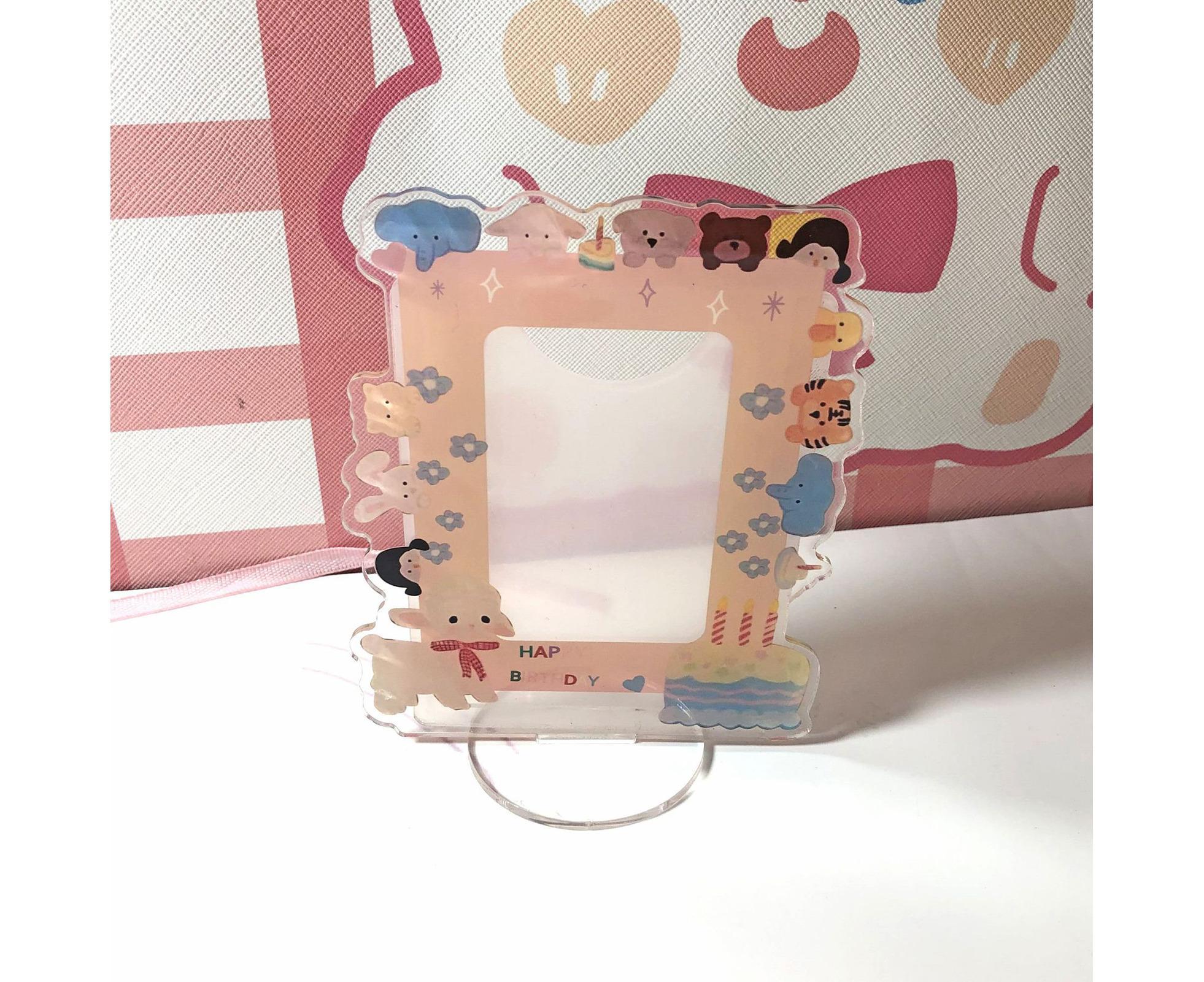 Sign Stand Ornament Irregular Wave Edge Acrylic Flower Pattern Surrounding 3 Inch  Album Photocard Stand Household Use - Image 5