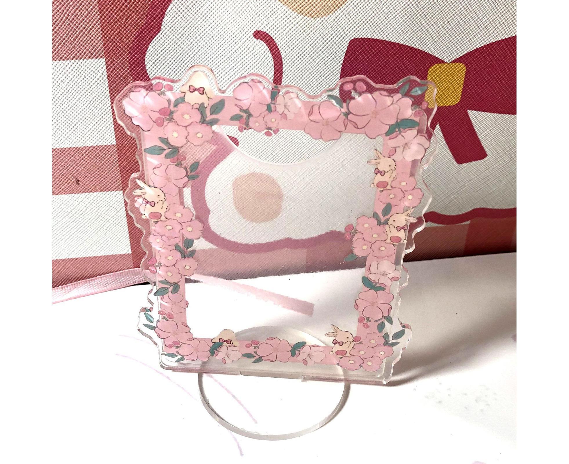 Sign Stand Ornament Irregular Wave Edge Acrylic Flower Pattern Surrounding 3 Inch  Album Photocard Stand Household Use - Image 5
