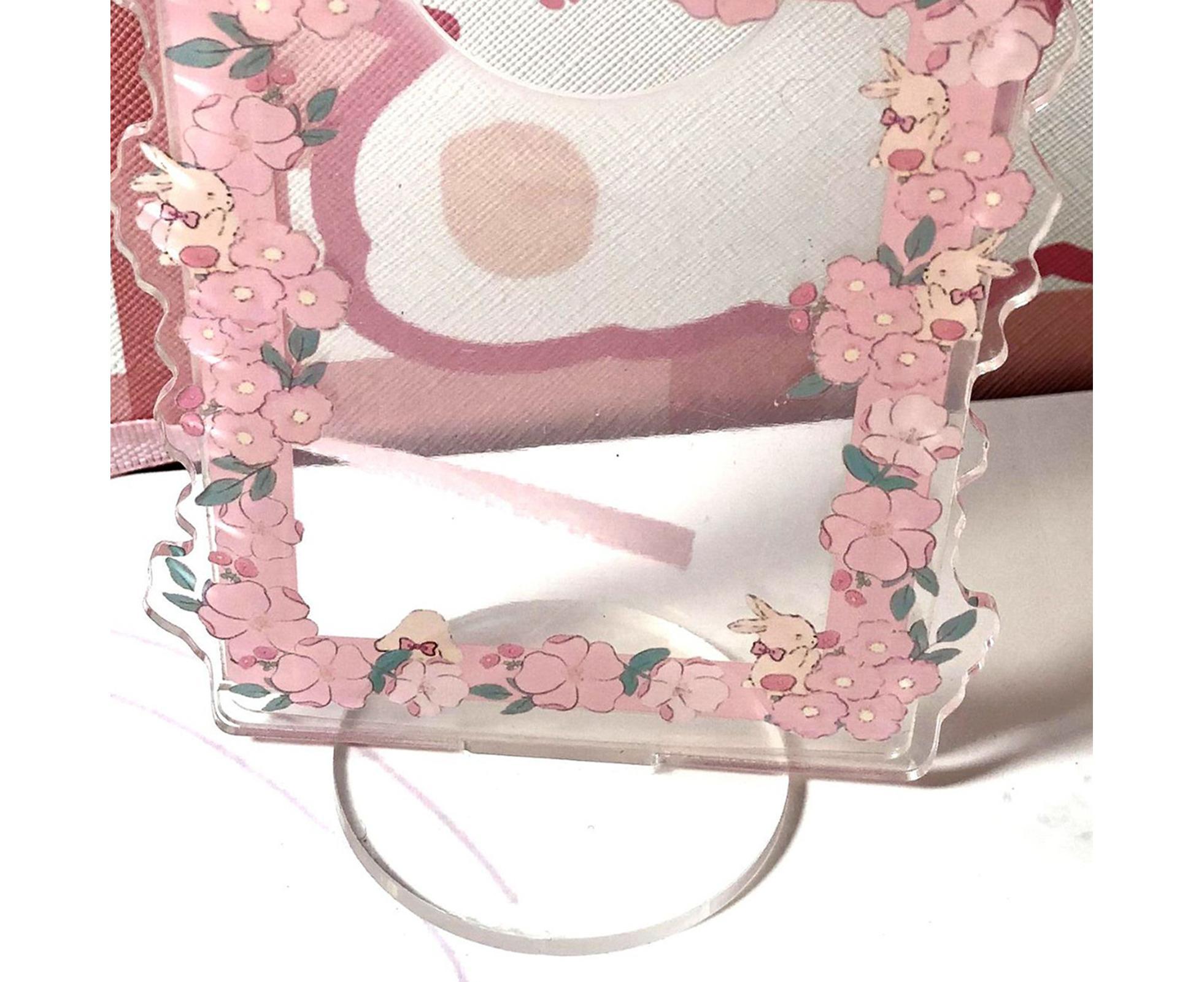 Sign Stand Ornament Irregular Wave Edge Acrylic Flower Pattern Surrounding 3 Inch  Album Photocard Stand Household Use - Image 6
