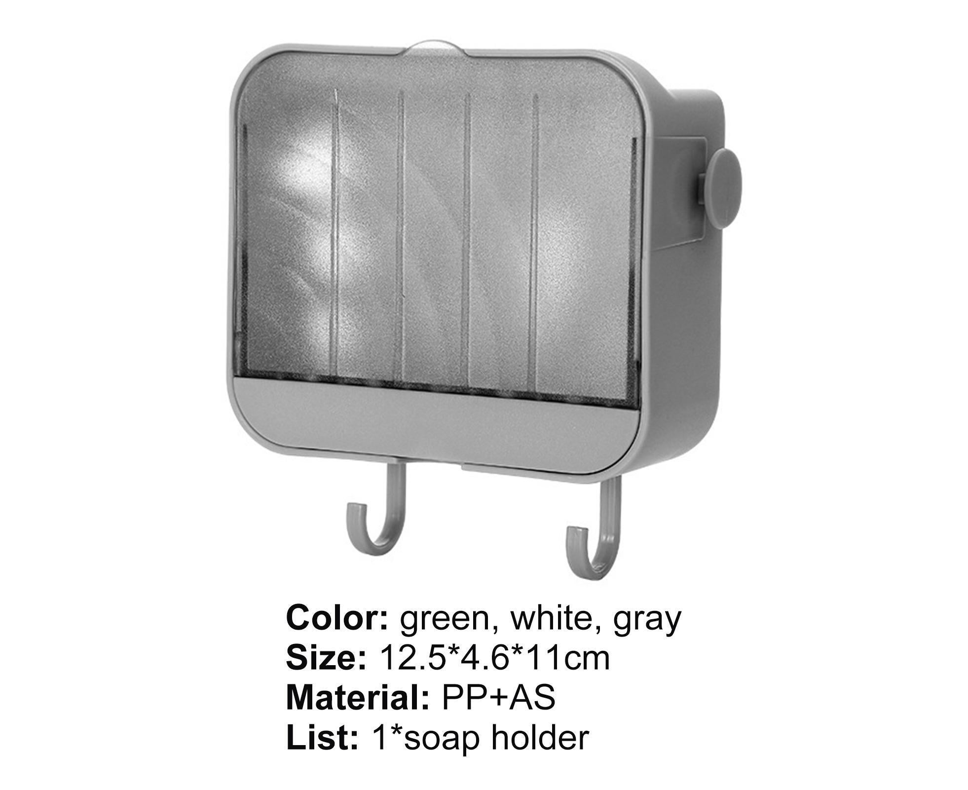 Soap Box Creative Waterproof Lightweight Soap Storage Organizer Dish Towel Rack for Home-Grey - Image 2