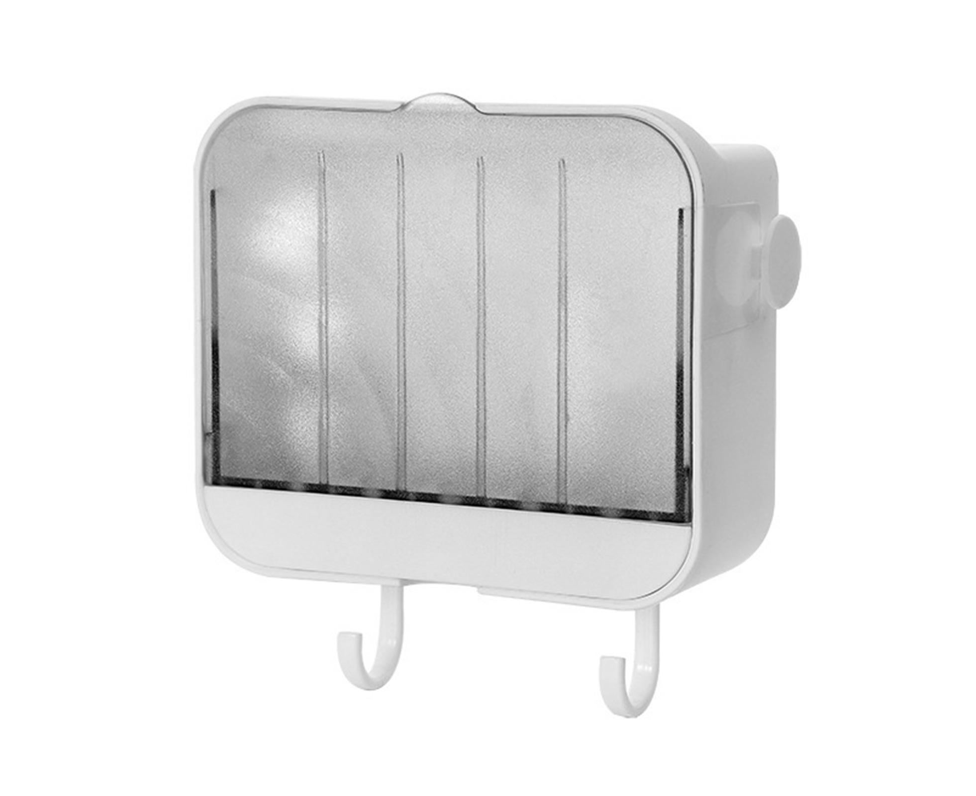Soap Box Creative Waterproof Lightweight Soap Storage Organizer Dish Towel Rack for Home-White - Image 1