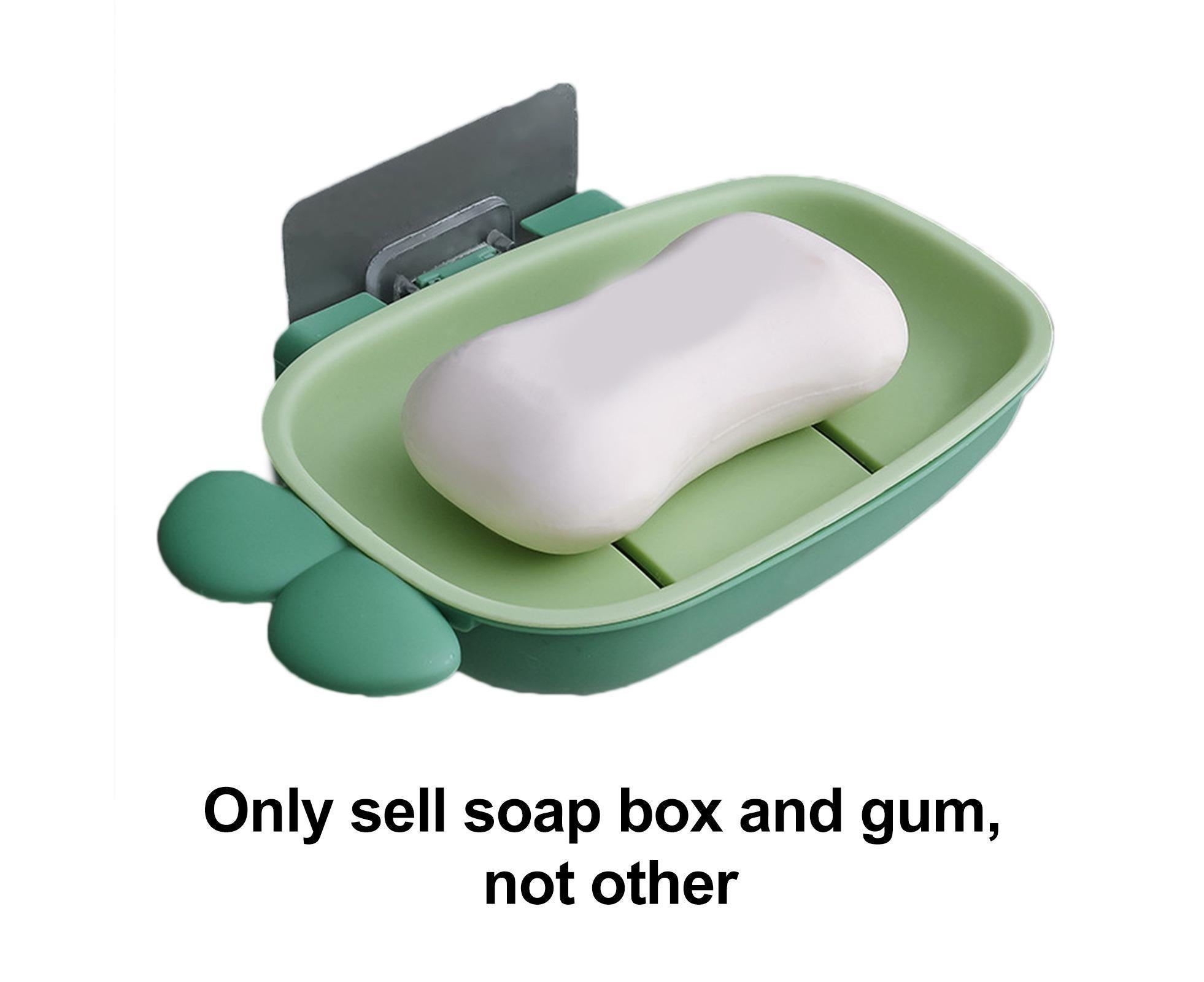 Soap Box Double Layer Punch-free PP Wall Mount Home Soap Dishes for Bathroom-Green - Image 4