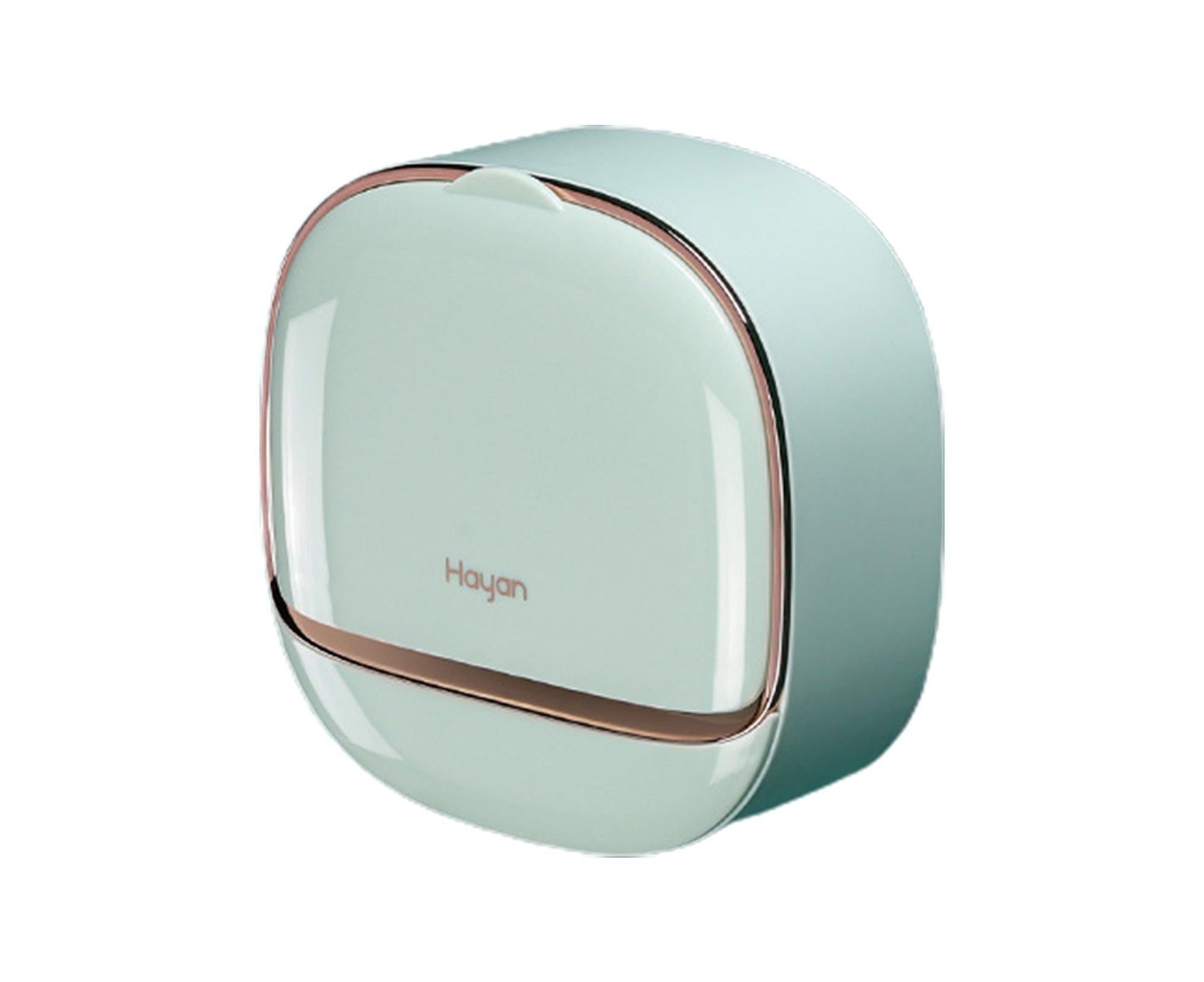 Soap Box Flip Cover Waterproof Dust-proof Wall-Mounted Soap Holder with Lid for Bathroom -Mint Green - Image 1