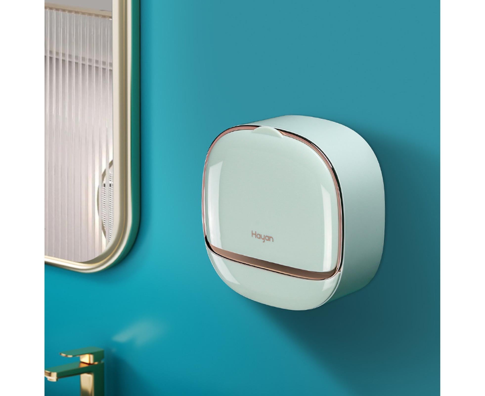 Soap Box Flip Cover Waterproof Dust-proof Wall-Mounted Soap Holder with Lid for Bathroom -Mint Green - Image 3
