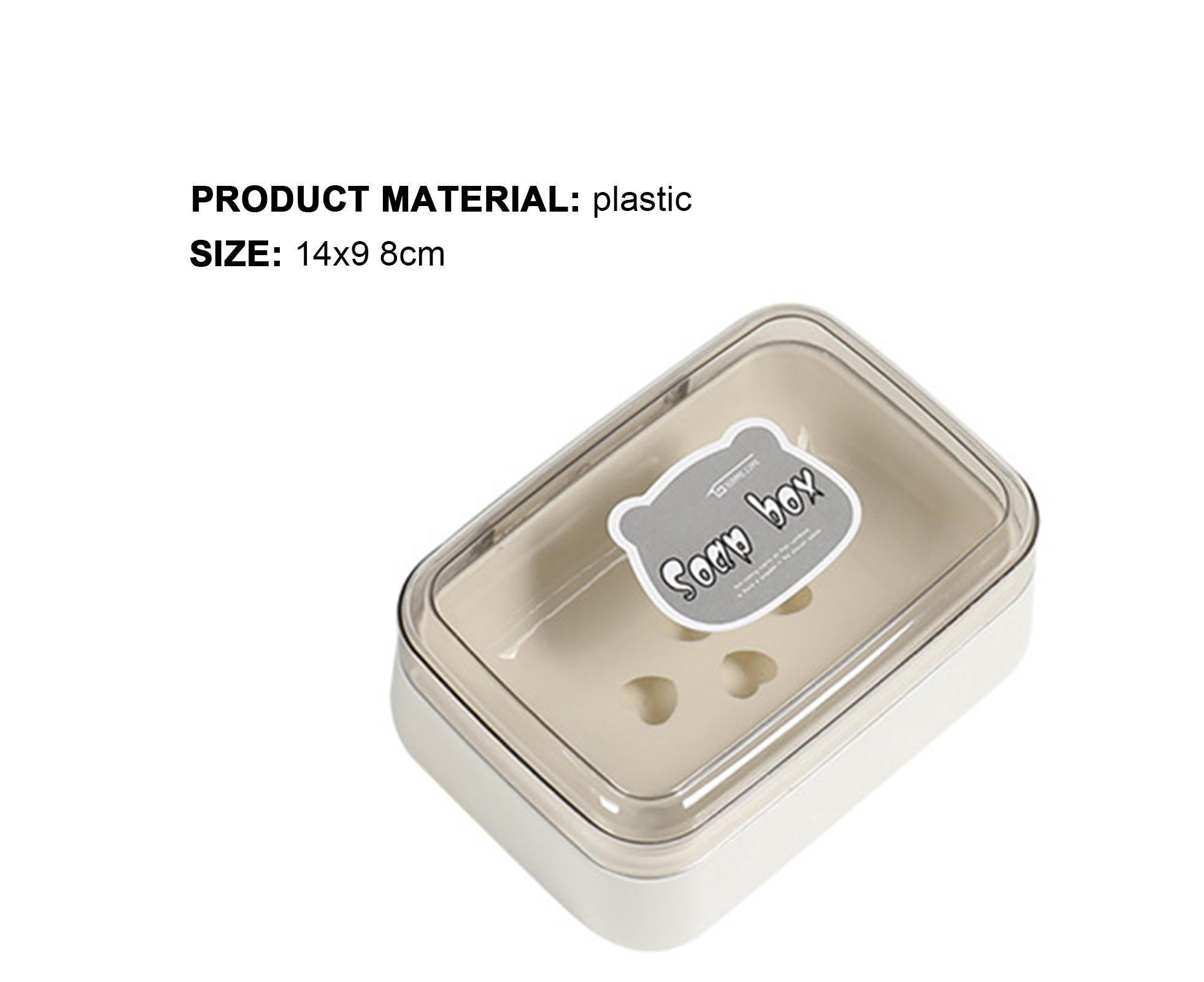 Soap Box Lidded Dust-proof Plastic Washing Room Draining Soap Case Washroom Supplies -White - Image 3