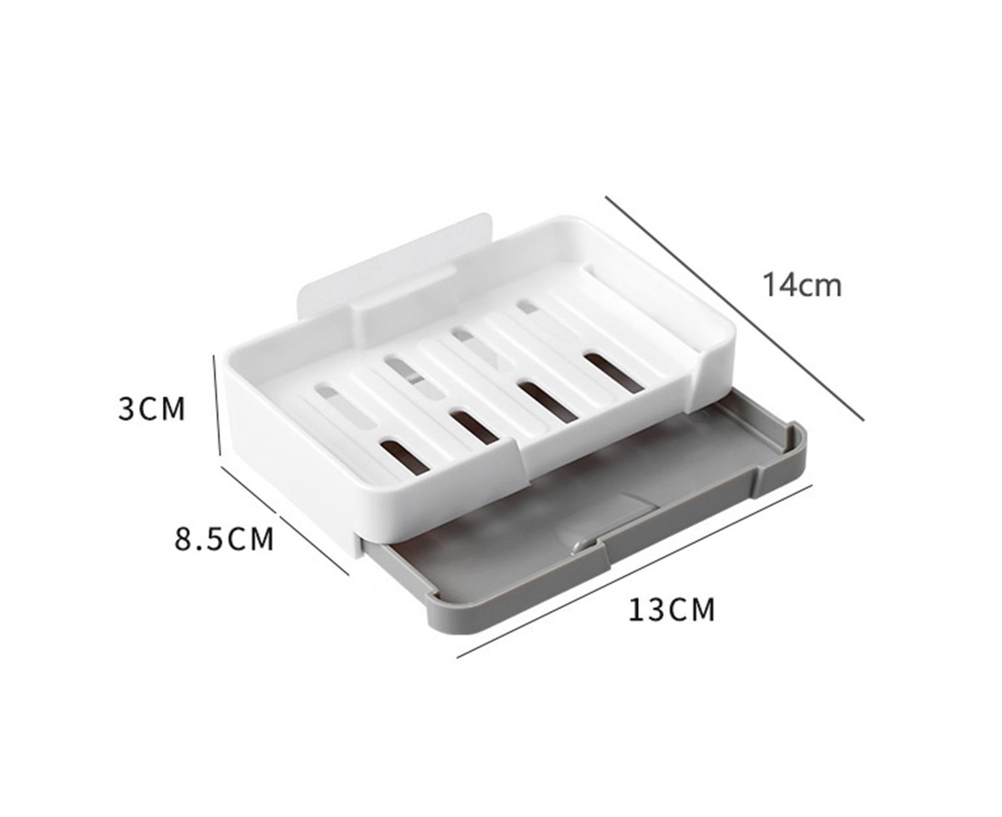 Soap Box Punch Free Good Load Capacity Plastic Soap Holder with Water Tray for Home - Red - Image 2