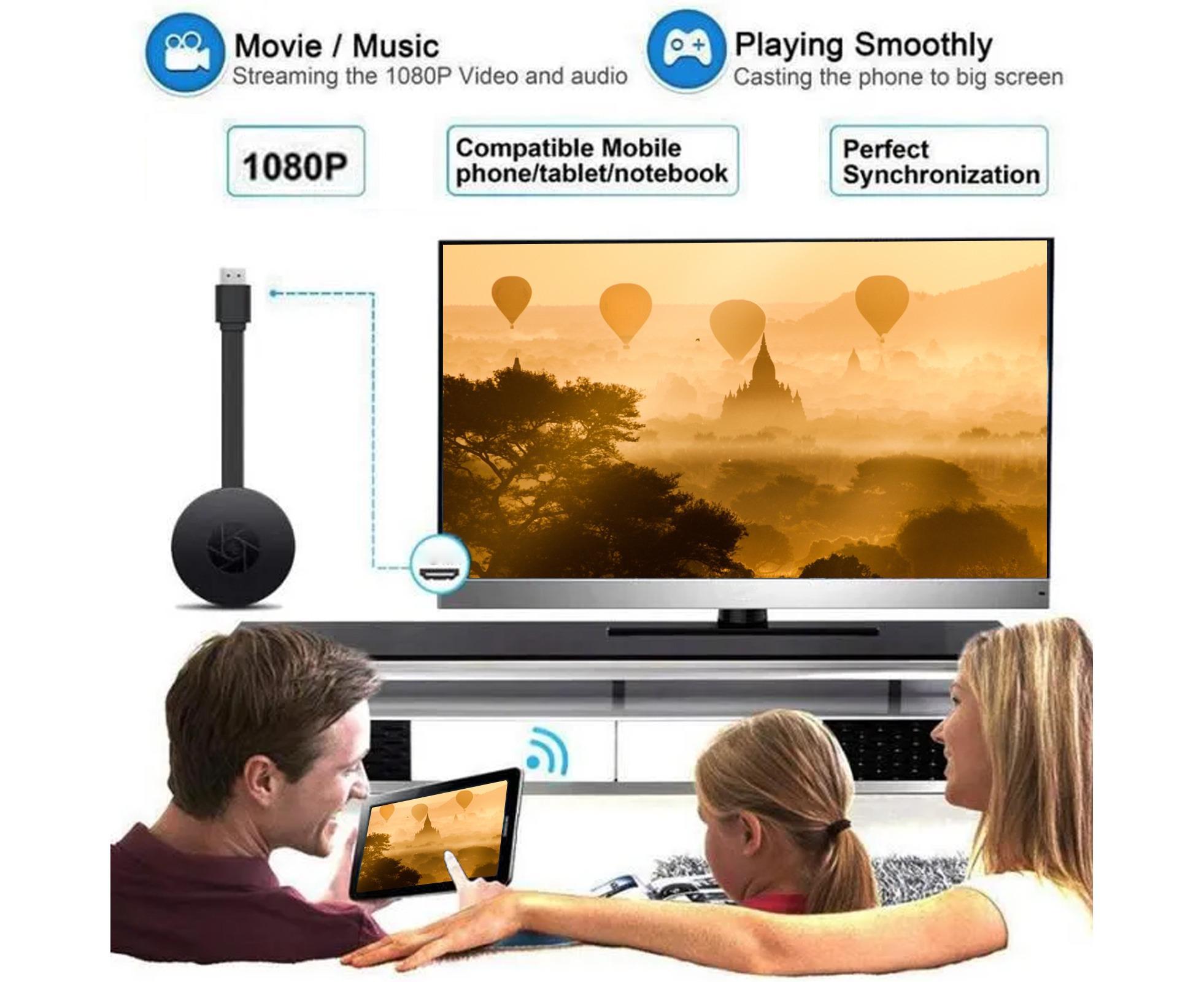 Phone Projection Device High Resolution High-speed Transmission Plug Play WiFi HDMI-compatible Mobile Phone Screen Projector for Home T- Black - Image 6