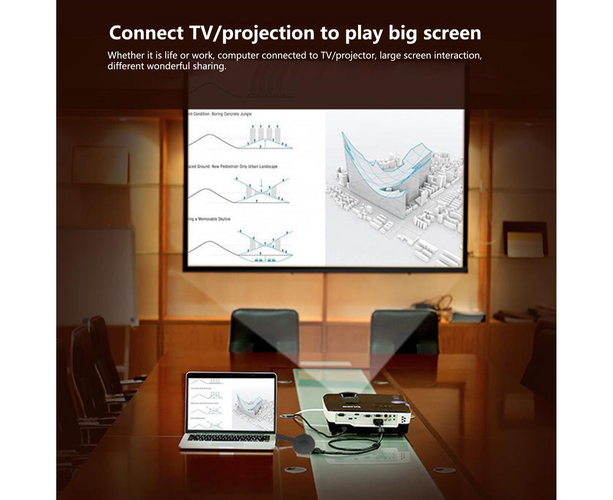 Phone Projection Device High Resolution High-speed Transmission Plug Play WiFi HDMI-compatible Mobile Phone Screen Projector for Home T- Black - Image 8