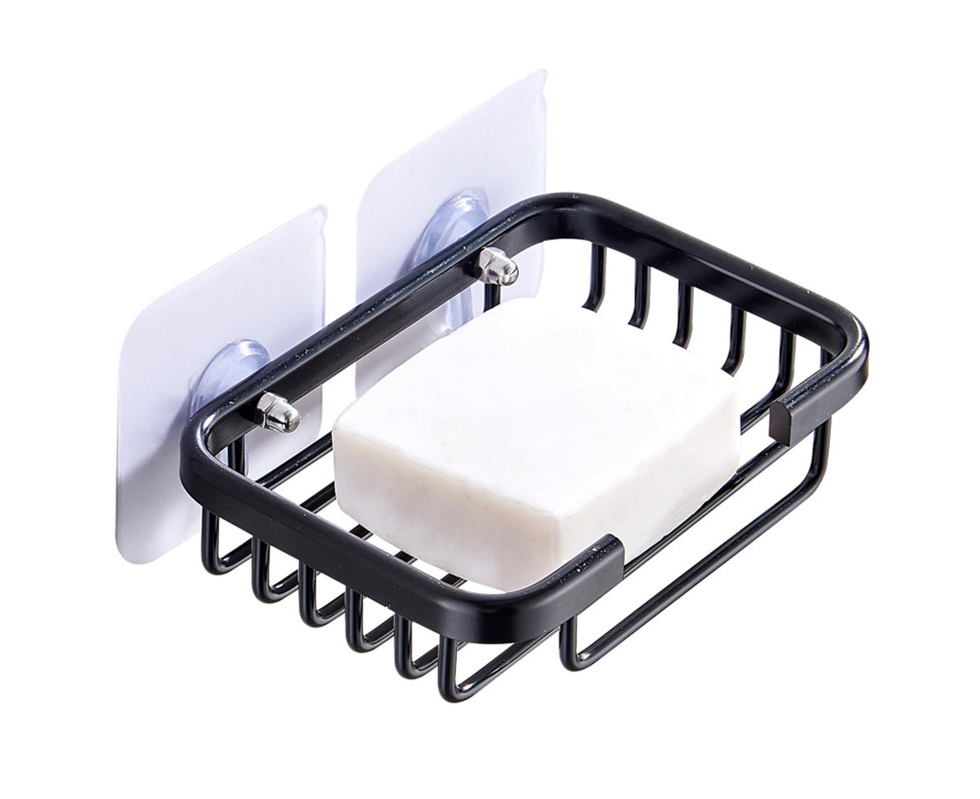 Soap Dish Self-draining Easy Installation Space Aluminum Simple Reused Soap Box for Shower-Black - Image 7