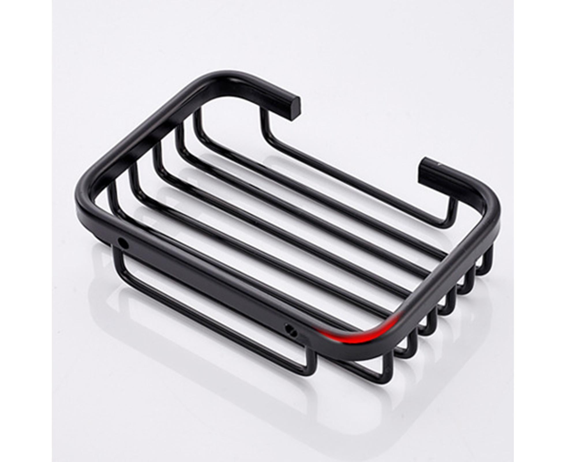 Soap Dish Self-draining Easy Installation Space Aluminum Simple Reused Soap Box for Shower-Black - Image 8