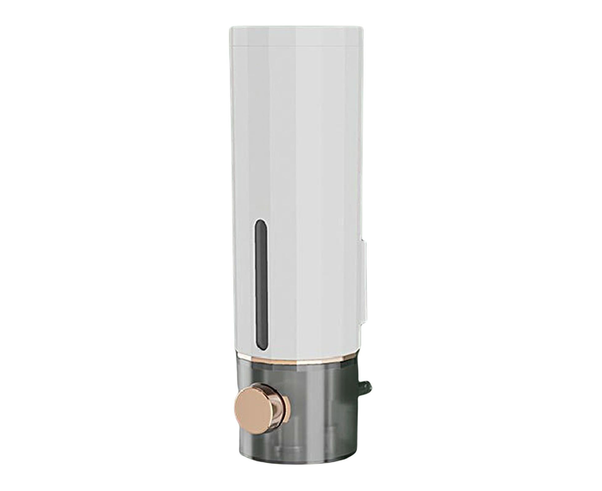 Soap Dispenser Wall Mounted Punch-free Visible Window Press Type Large Capacity Shampoo Conditioner Shower Gel Container for Bathroom-White - Image 1