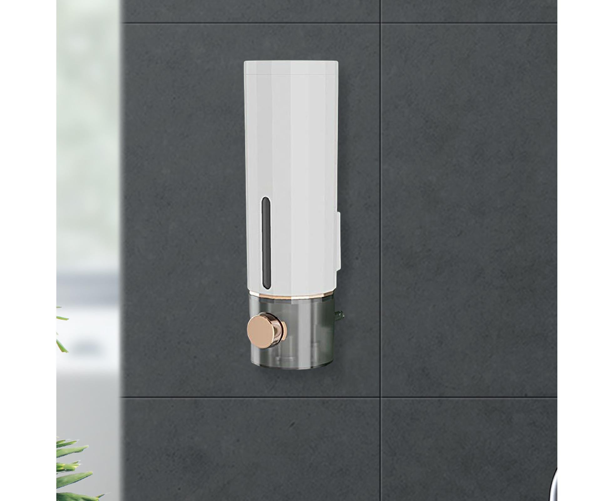 Soap Dispenser Wall Mounted Punch-free Visible Window Press Type Large Capacity Shampoo Conditioner Shower Gel Container for Bathroom-White - Image 3