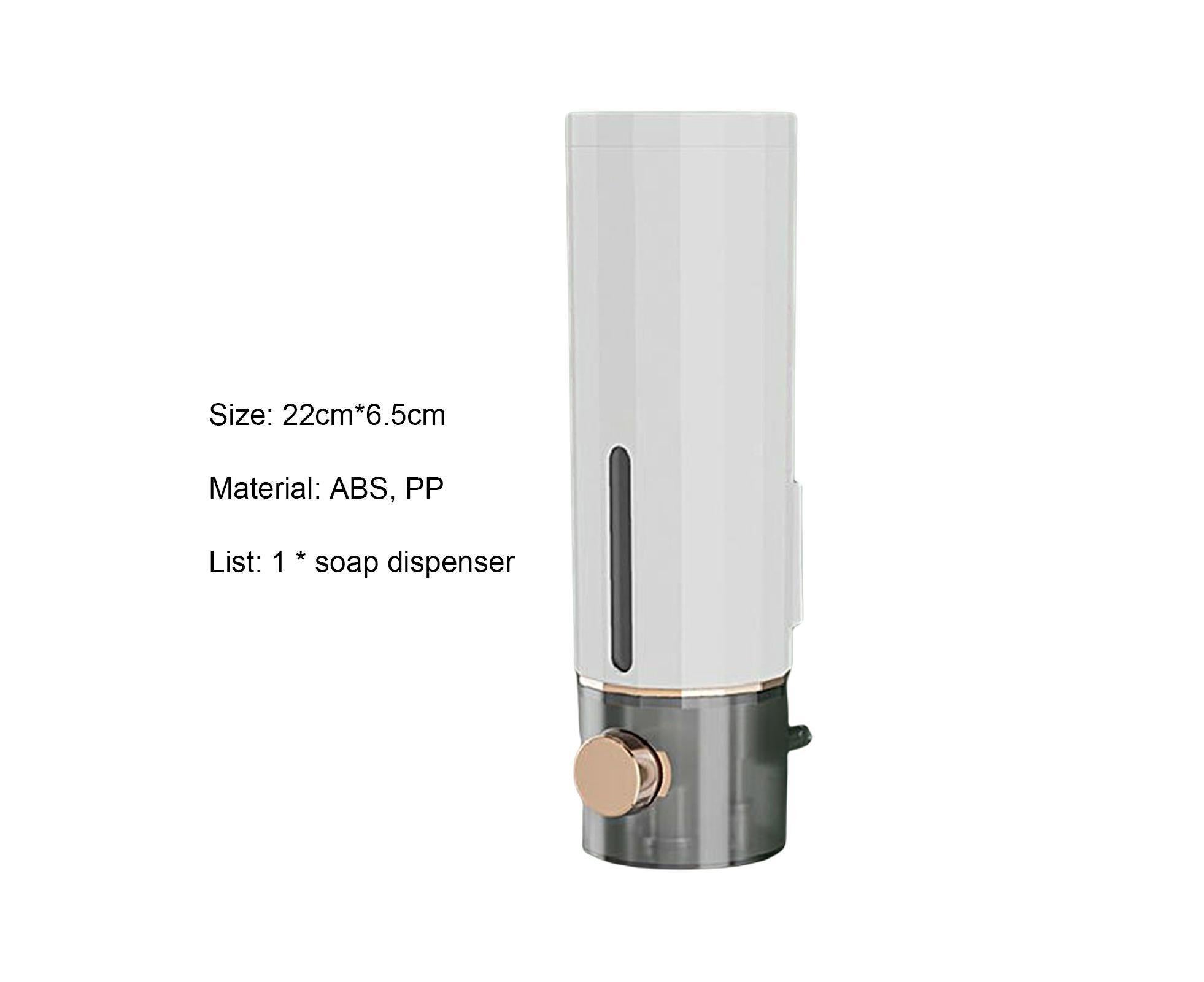 Soap Dispenser Wall Mounted Punch-free Visible Window Press Type Large Capacity Shampoo Conditioner Shower Gel Container for Bathroom-White - Image 6