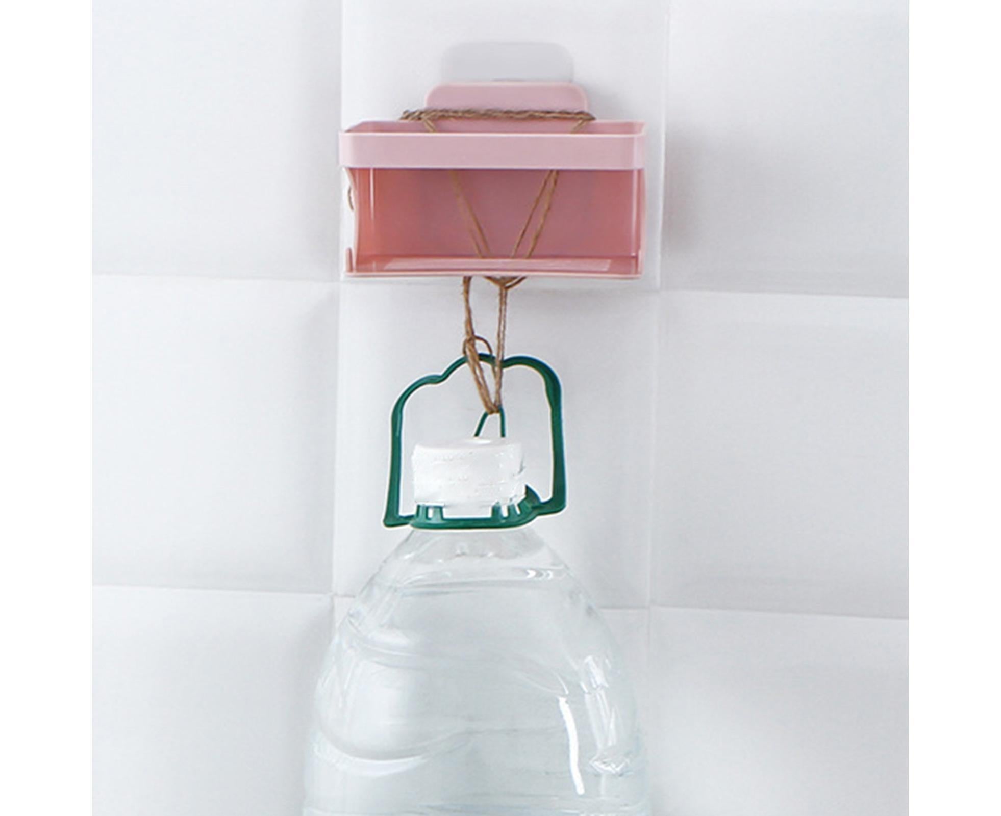 Soap Holder Double Deck Wall Mount No Punching Trace Free Non-slip Storage ABS Self Draining Soap Rack Bathroom Supplies-Pink - Image 8