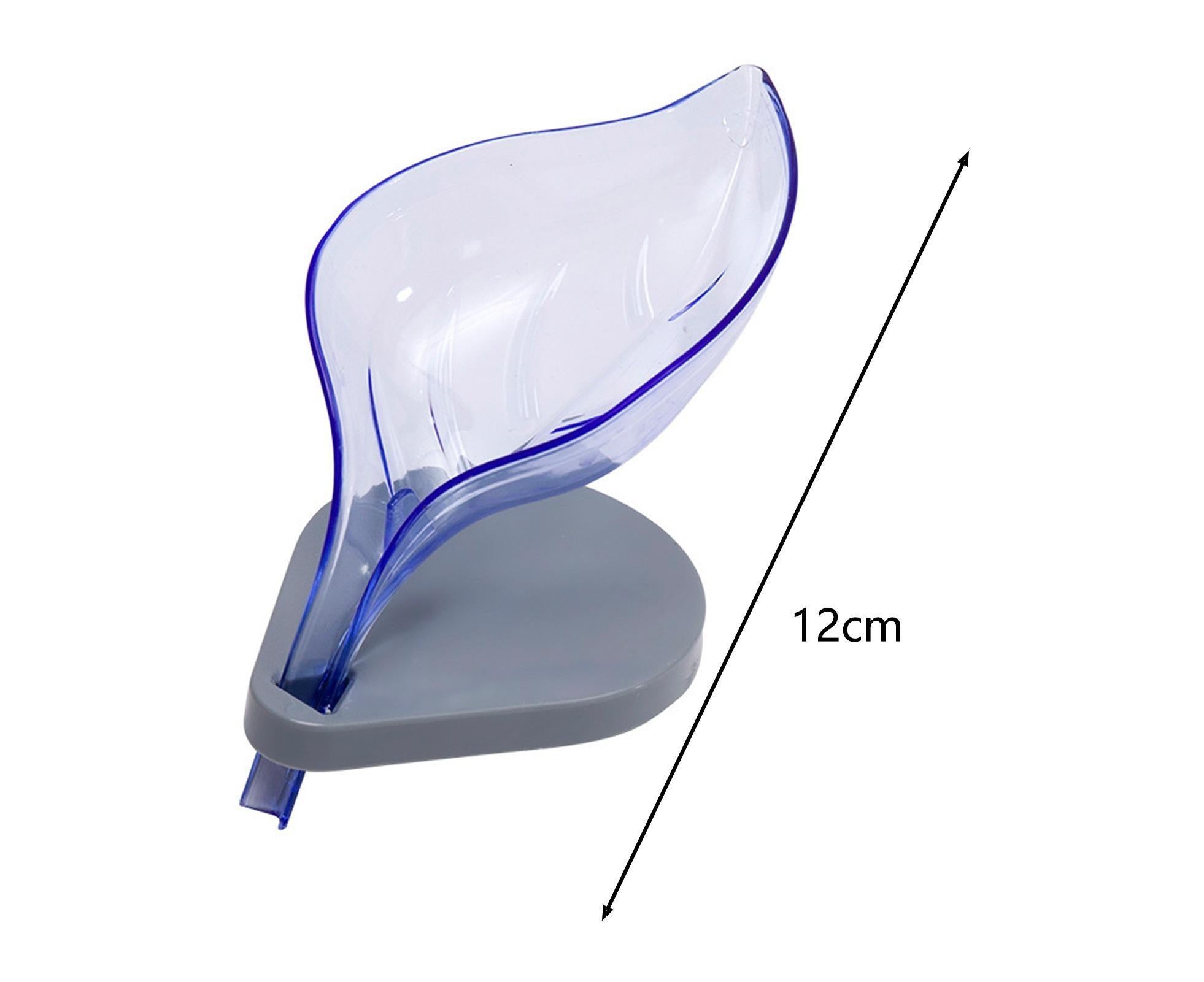Soap Holder Drainage Design Leaf Shape Solid Color Punch-free Great Stickiness Storage Soaps Sturdy Structure with Sucker Soap Plate Bathroom Stuffoffee - Image 2