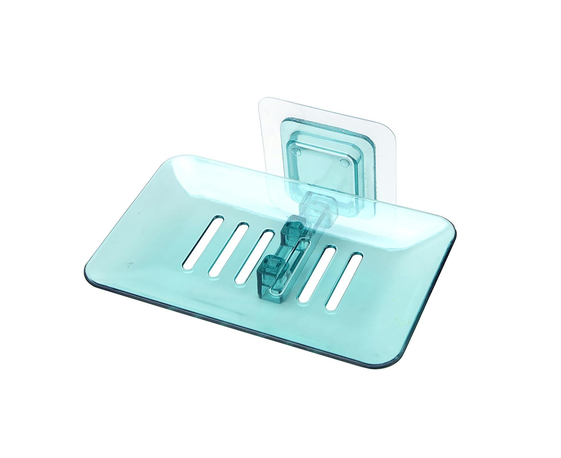 Soap Holder Easy to Install Selfdhesive PVC Bathroom Soap Holder for Home-Green - Image 1