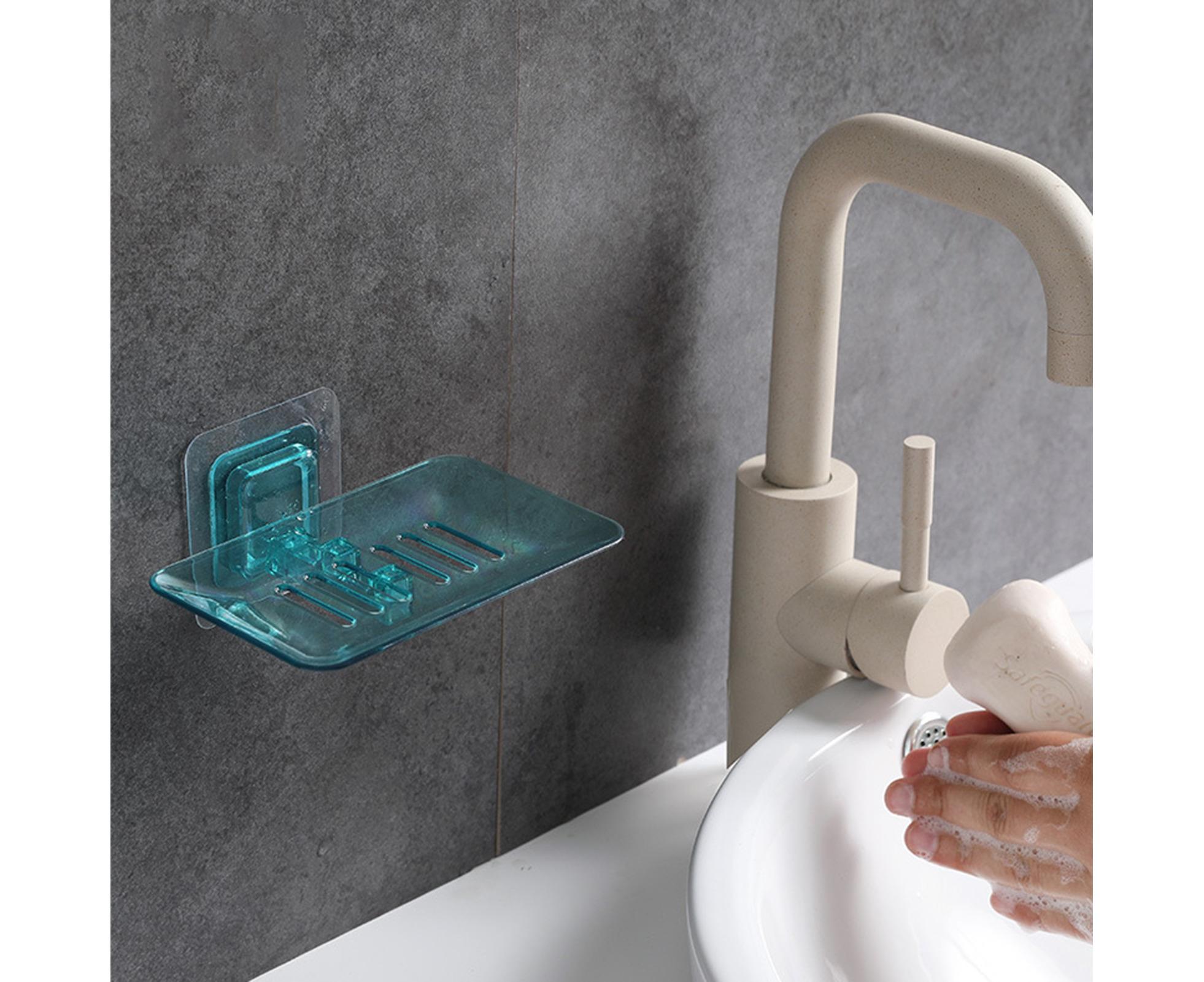 Soap Holder Easy to Install Selfdhesive PVC Bathroom Soap Holder for Home-Green - Image 2