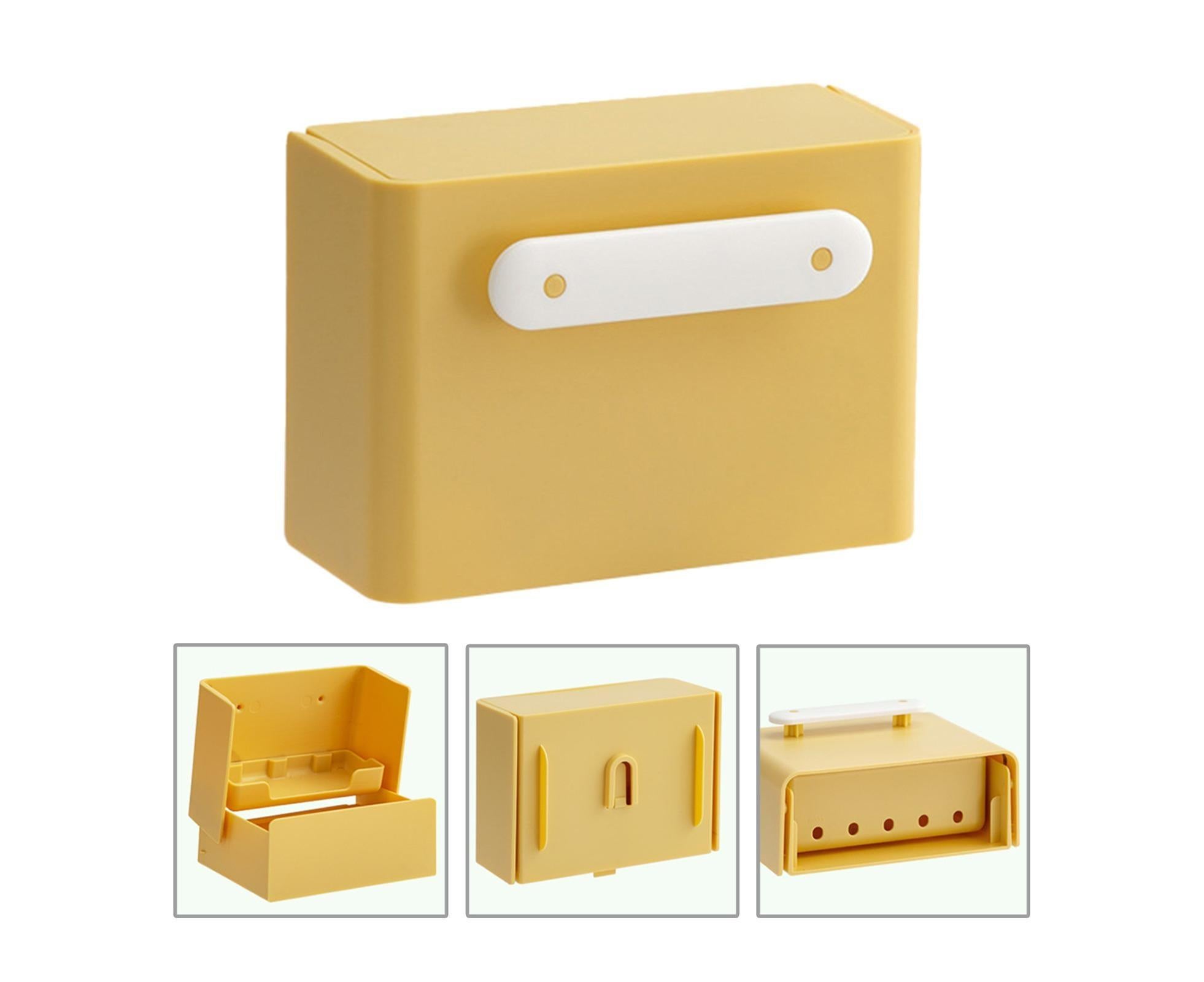 Waterproof Soap Box Detachable HIPS Wall Mountable Soap Draining Rack for Daily Use-Yellow - Image 8